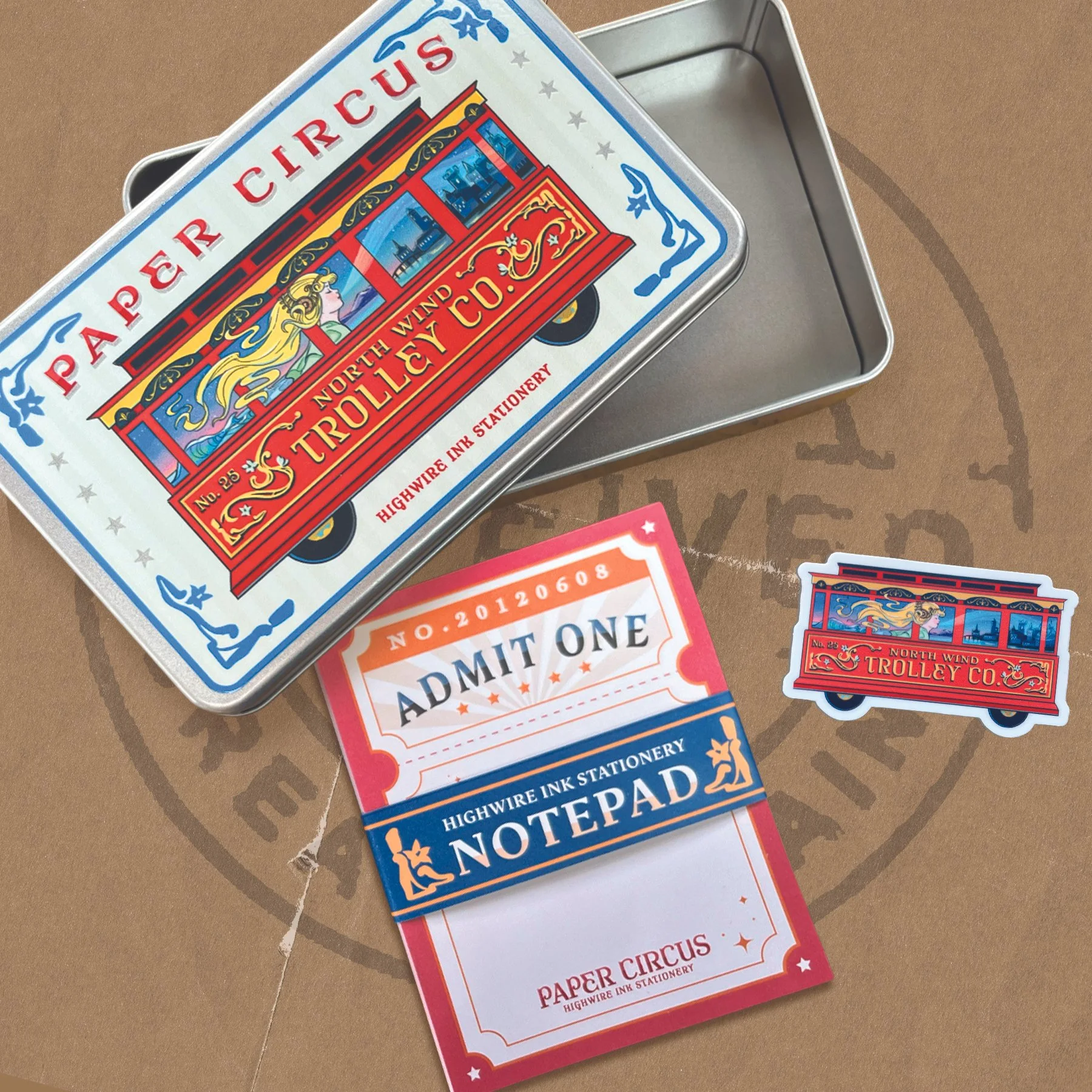 North Wind Trolley Stationery Set