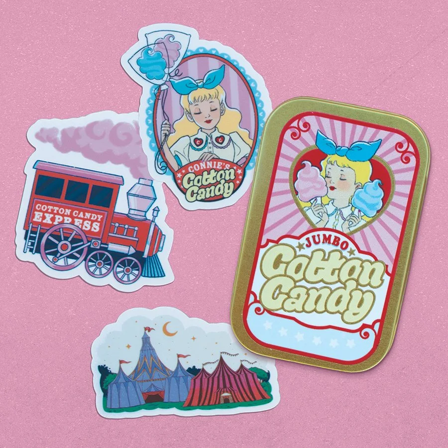 Cotton Candy Sticker Tin Set