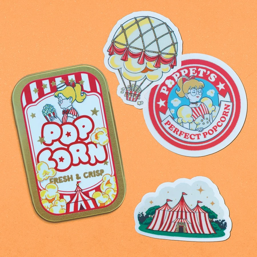 Popcorn Sticker Set