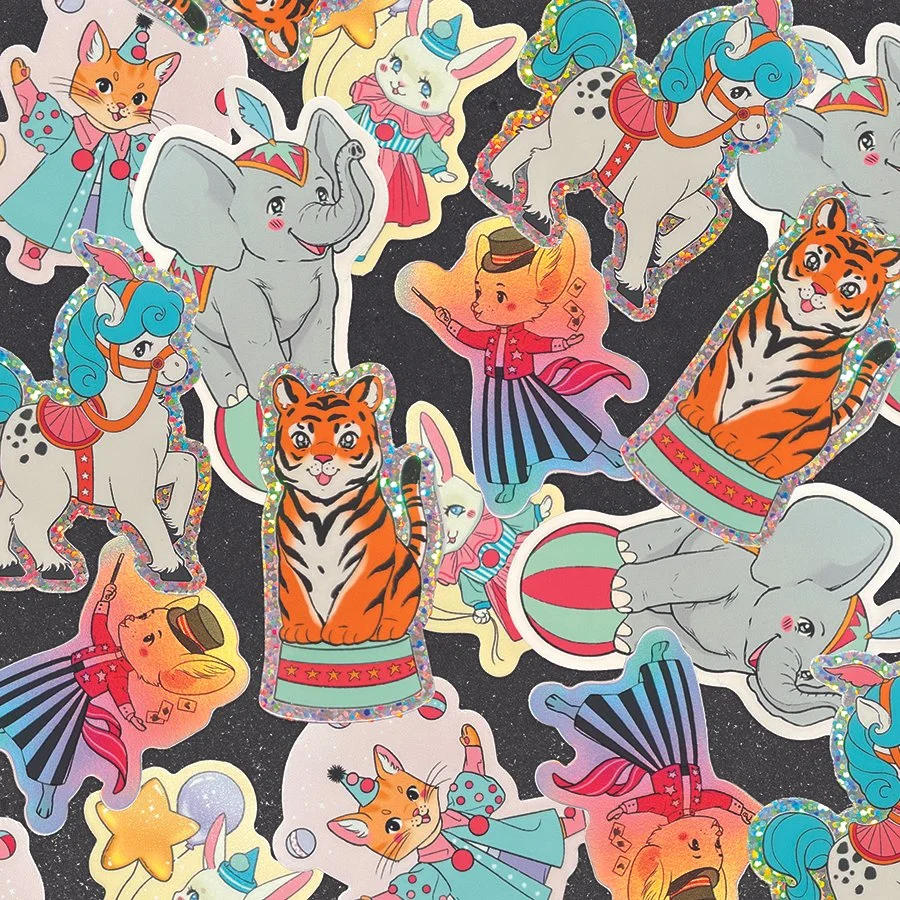 Circus Animal Vinyl Stickers