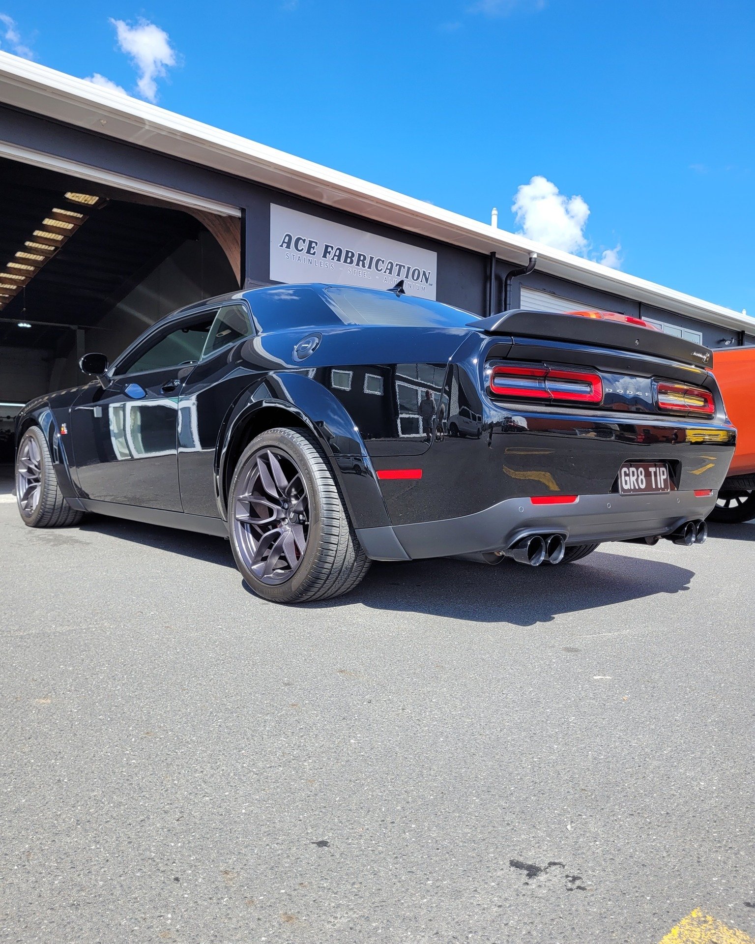 We had the pleasure of working on this 2021 Dodge Challenger Scatpack.
Our customer supplied a set of bullet mufflers for us to install in place of the factory mid mufflers. What an improvement it made! 
 #dodge #dodgechallenger #exhaust #v8