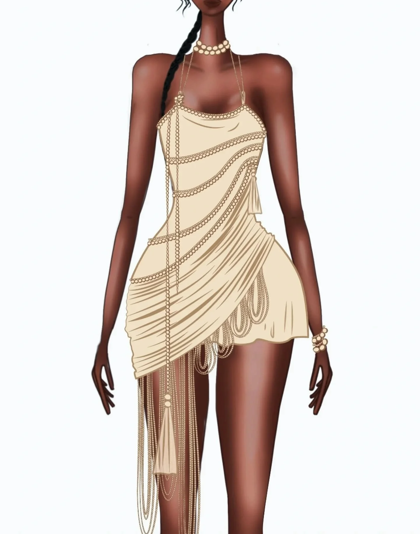 Meet the SS26 Alina mini, pearl trims, fringing, and beaded tassel accents. A sister style to the Aurum maxi dress, showing how one idea can inspire multiple silhouettes within a cohesive range ✨