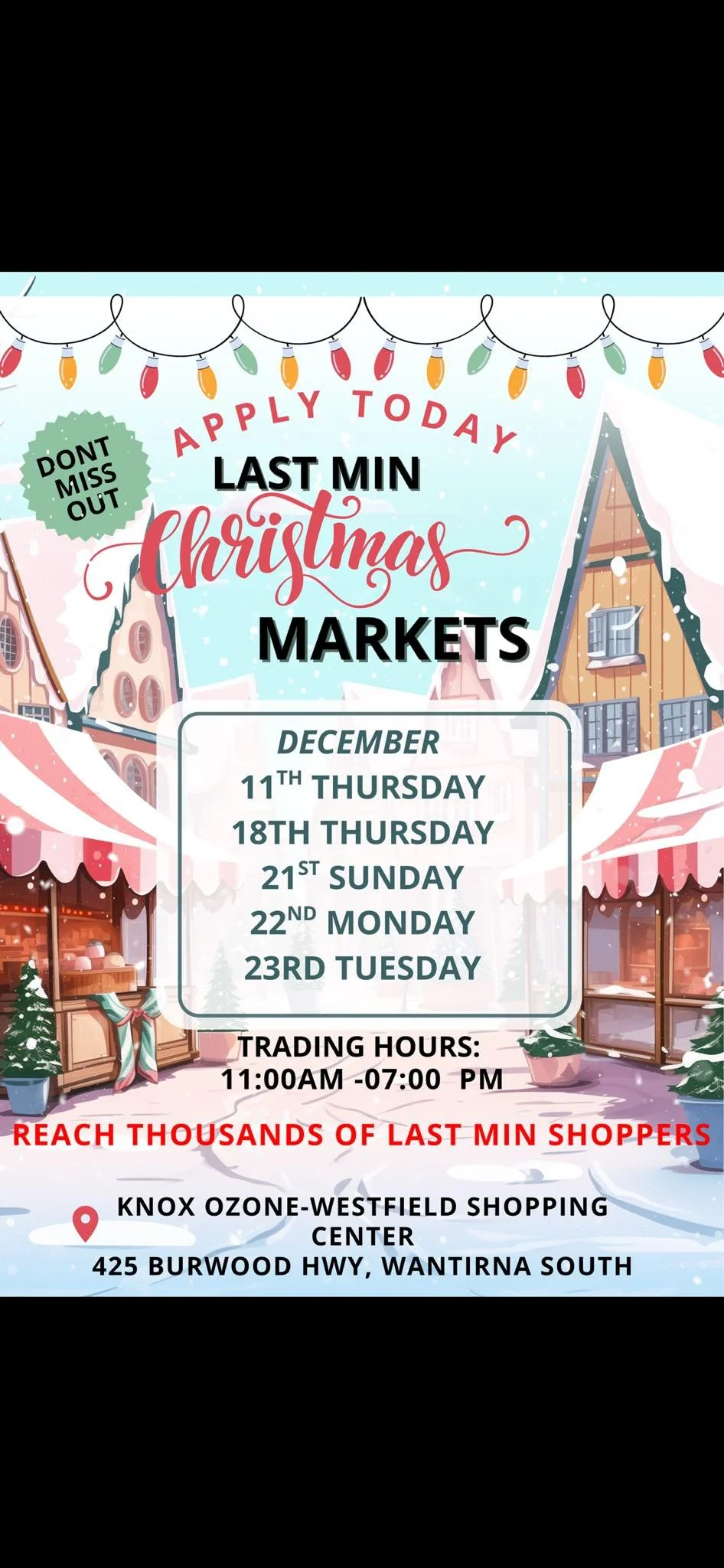 KNOX OZONE LAST MINUTE CHRISTMAS MARKET 