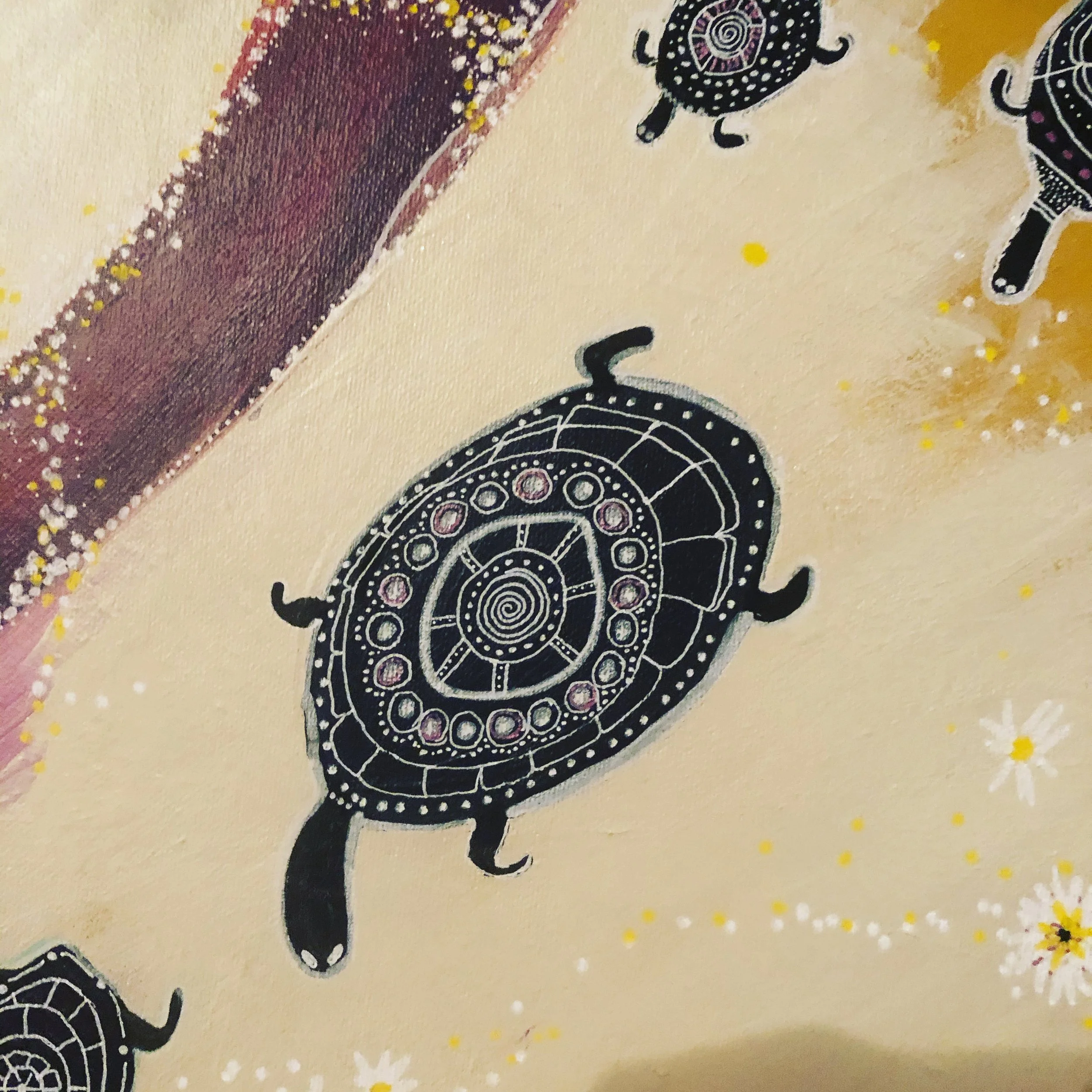 One of the first turtles I painted. It was a magnificent experience for me