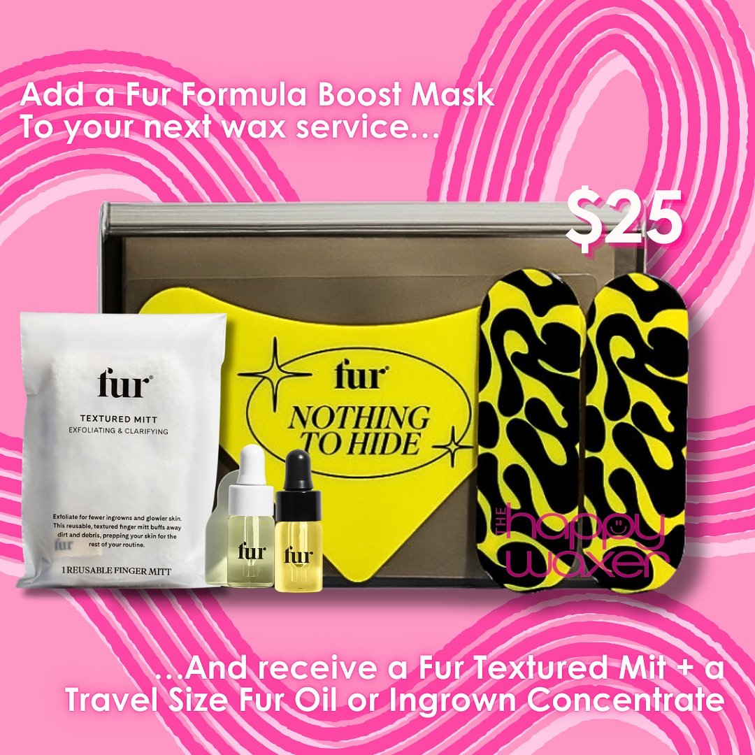 Elevate your self care routine &amp; add a Fur Formula Boost Mask bundle to your next wax treatment @ The Happy Waxer!💖

Includes:
🪩Fur Formula Boost Mask - this non-porous, reusable silicone mask takes your self care to the next level with better 
