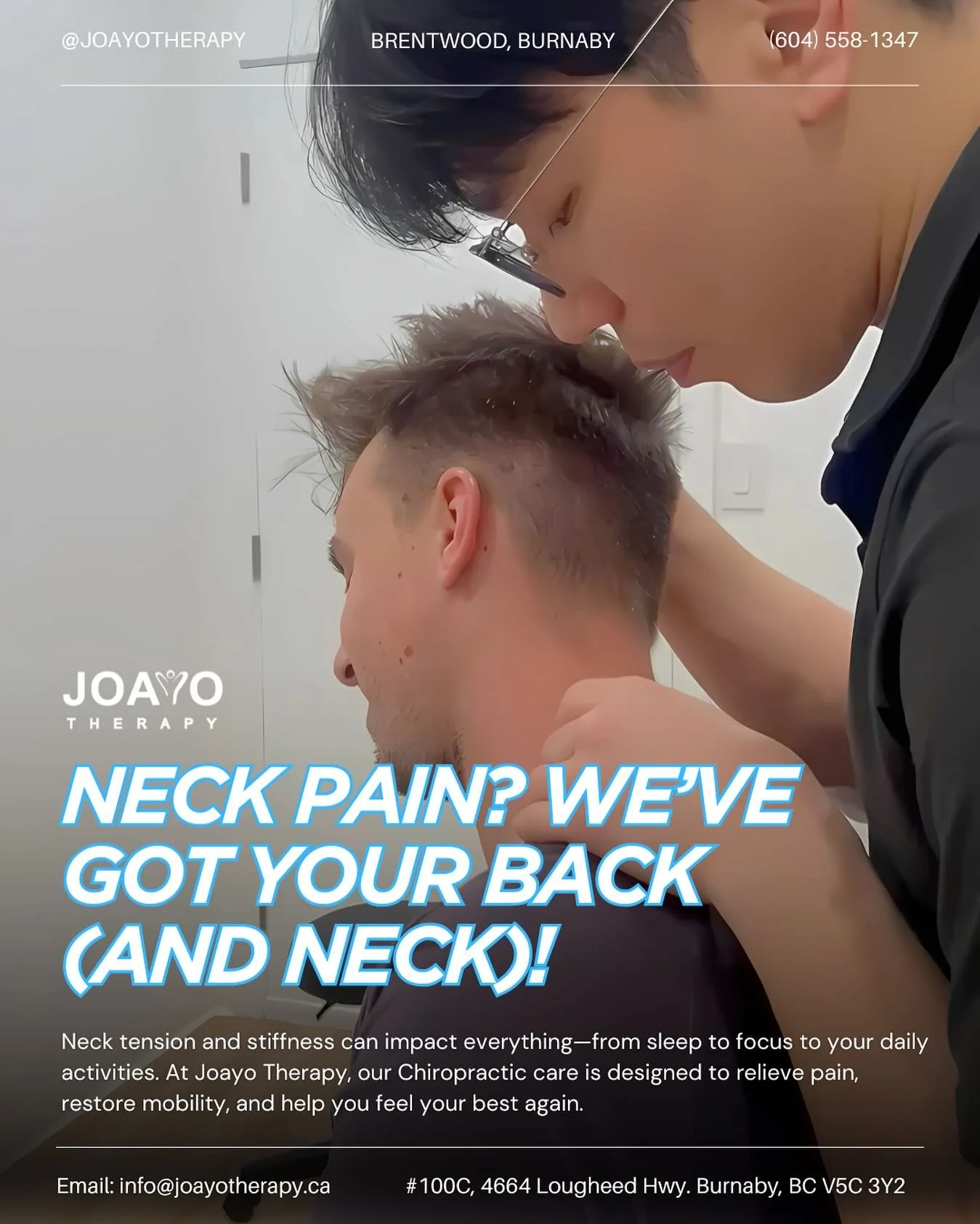 💆&zwj;♂️ Neck Pain? We&rsquo;ve Got Your Back (and Neck)! 💆&zwj;♀️

Neck pain isn&rsquo;t just uncomfortable&mdash;it can affect your sleep, focus, mood, and overall quality of life. Whether it&rsquo;s from long hours at the desk, stress, poor post