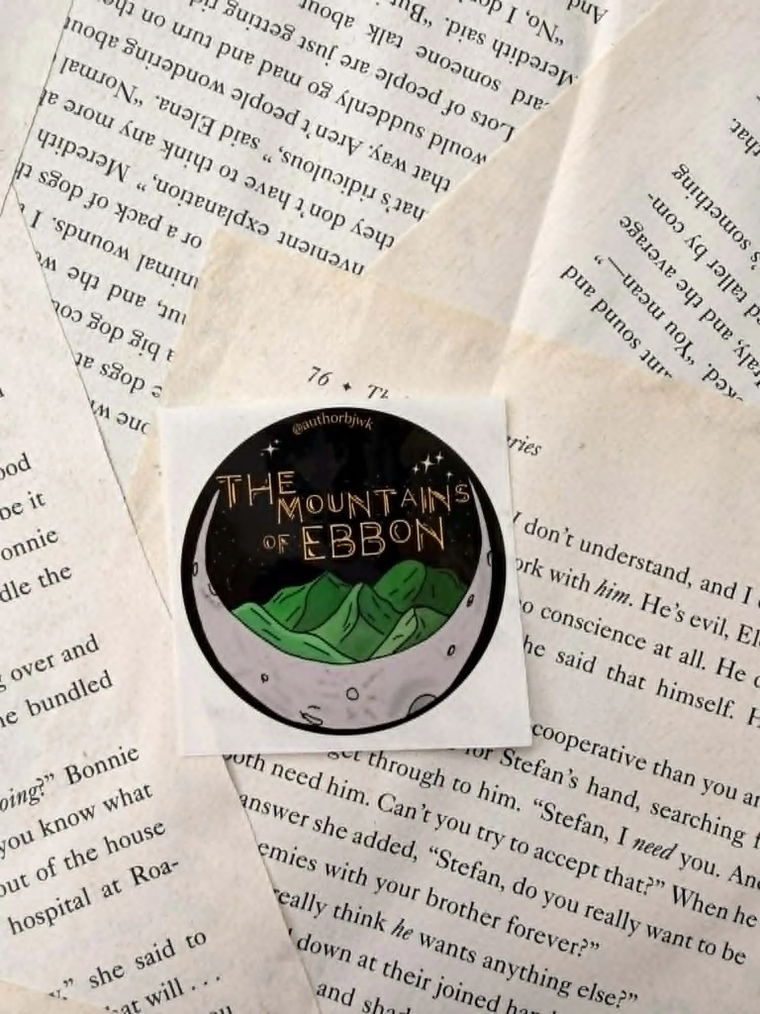 The Mountains of Ebbon circle sticker