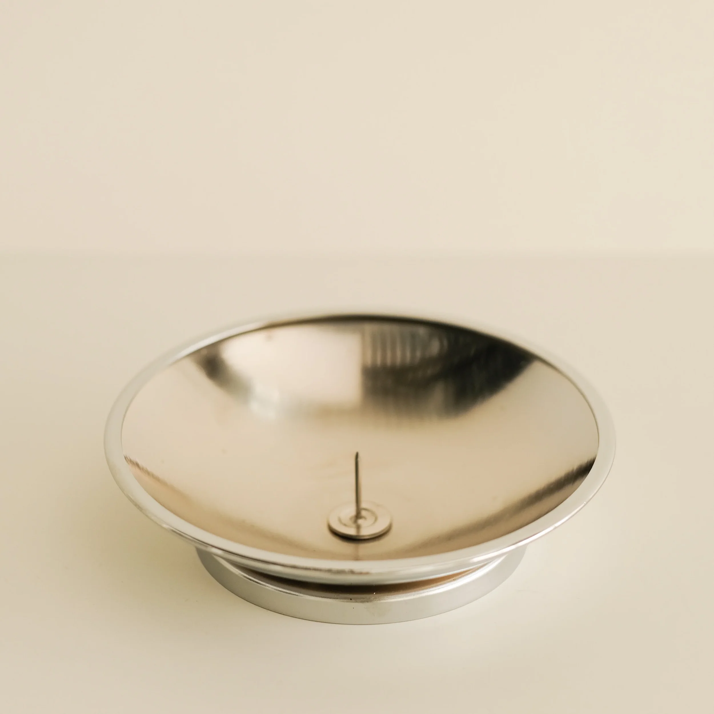 Silver Bowl Taper Candleholder