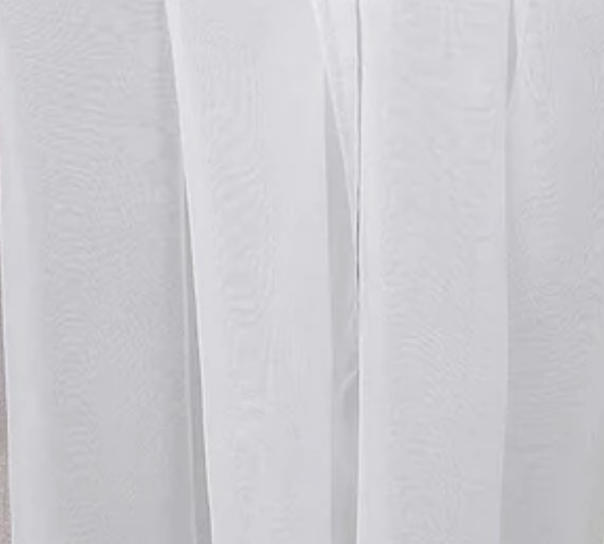 Chiffon White Table Runner