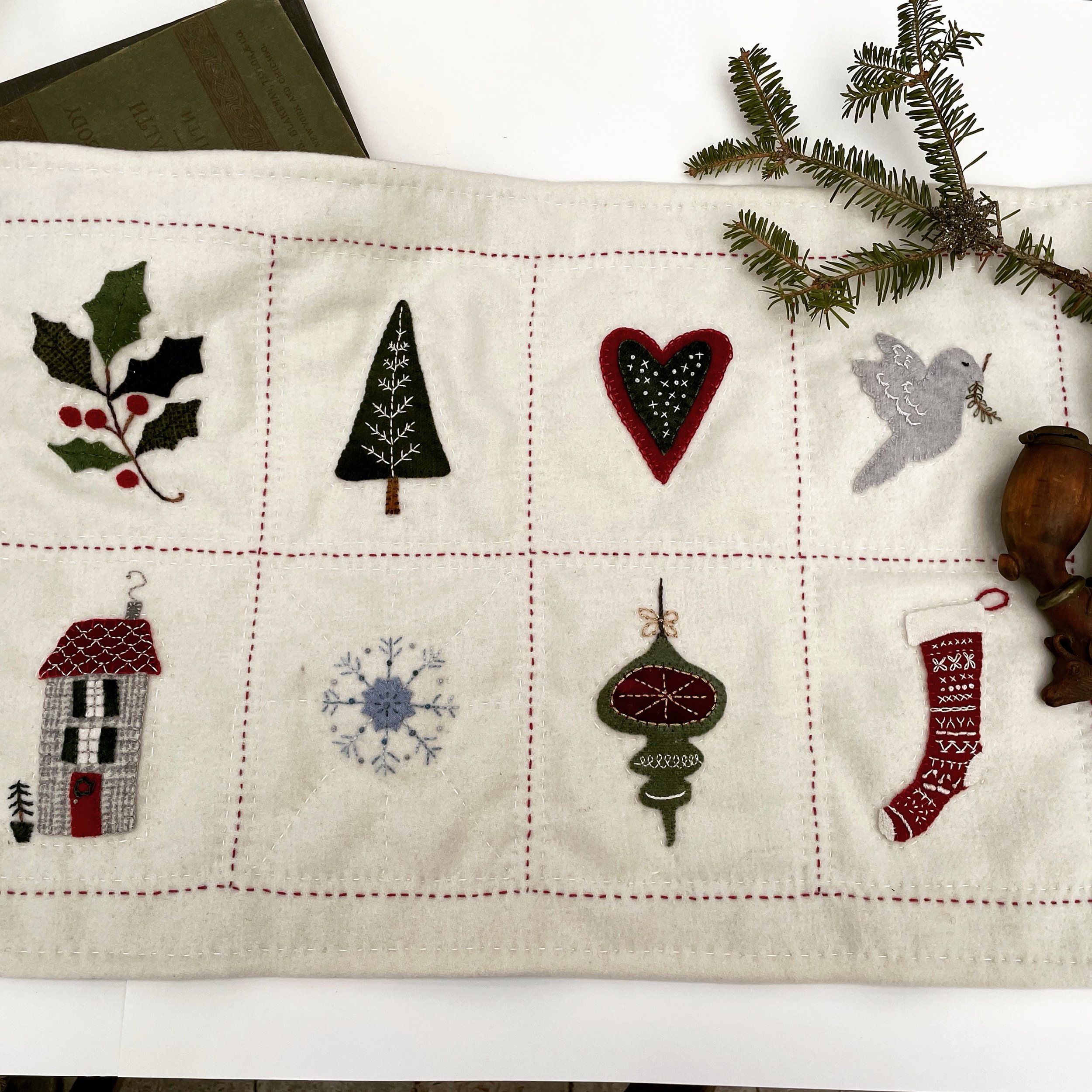 White Christmas Wool Table Mat