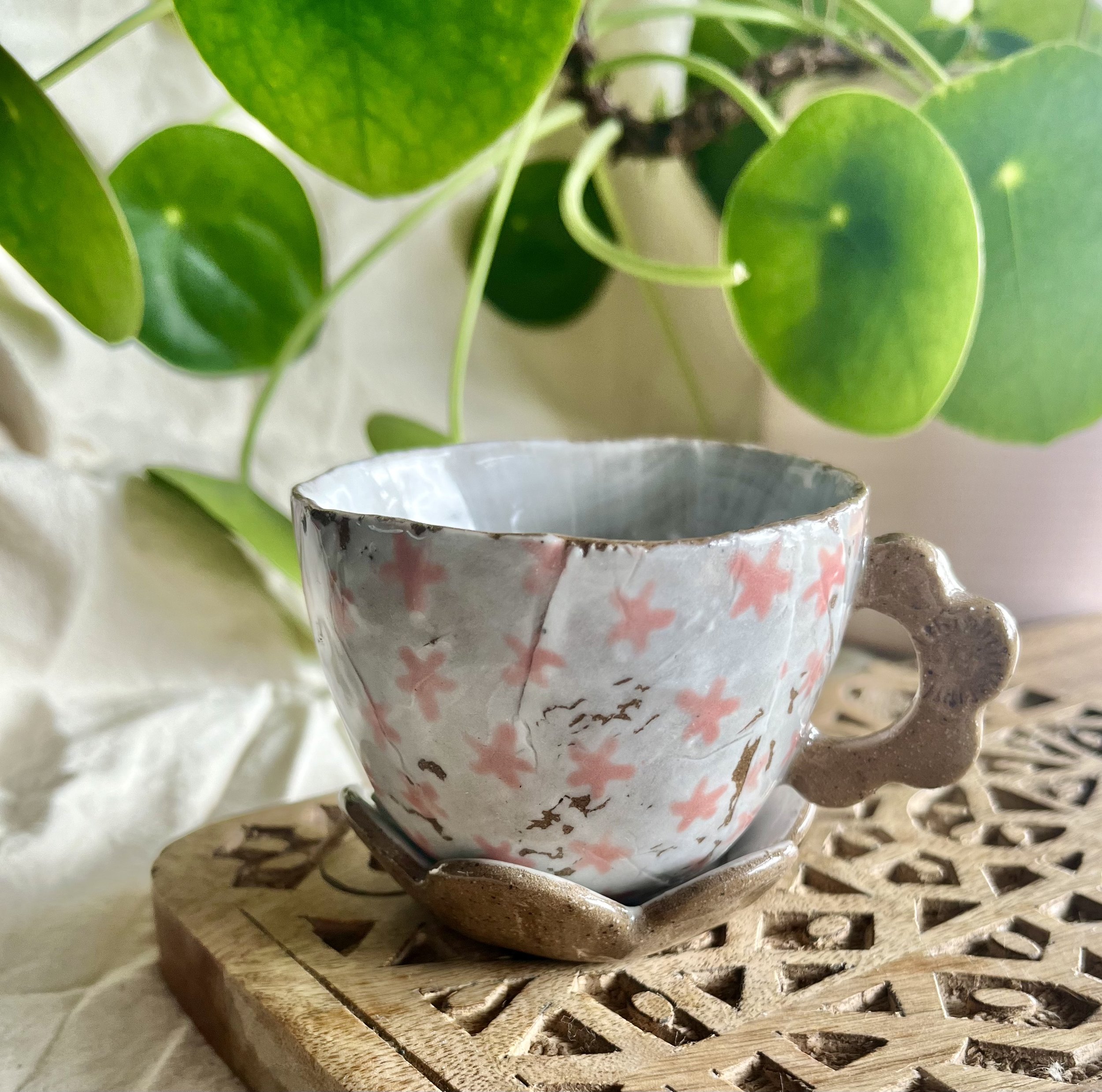 Pink flower espresso cup and saucer front 2.jpeg