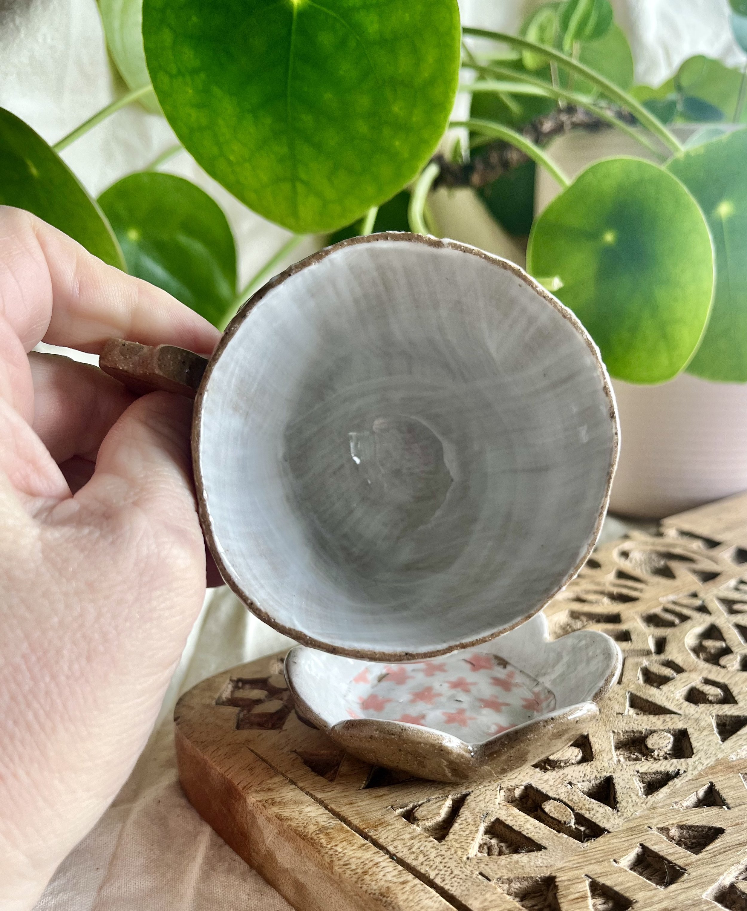 Pink flower espresso cup and saucer inside view.jpeg