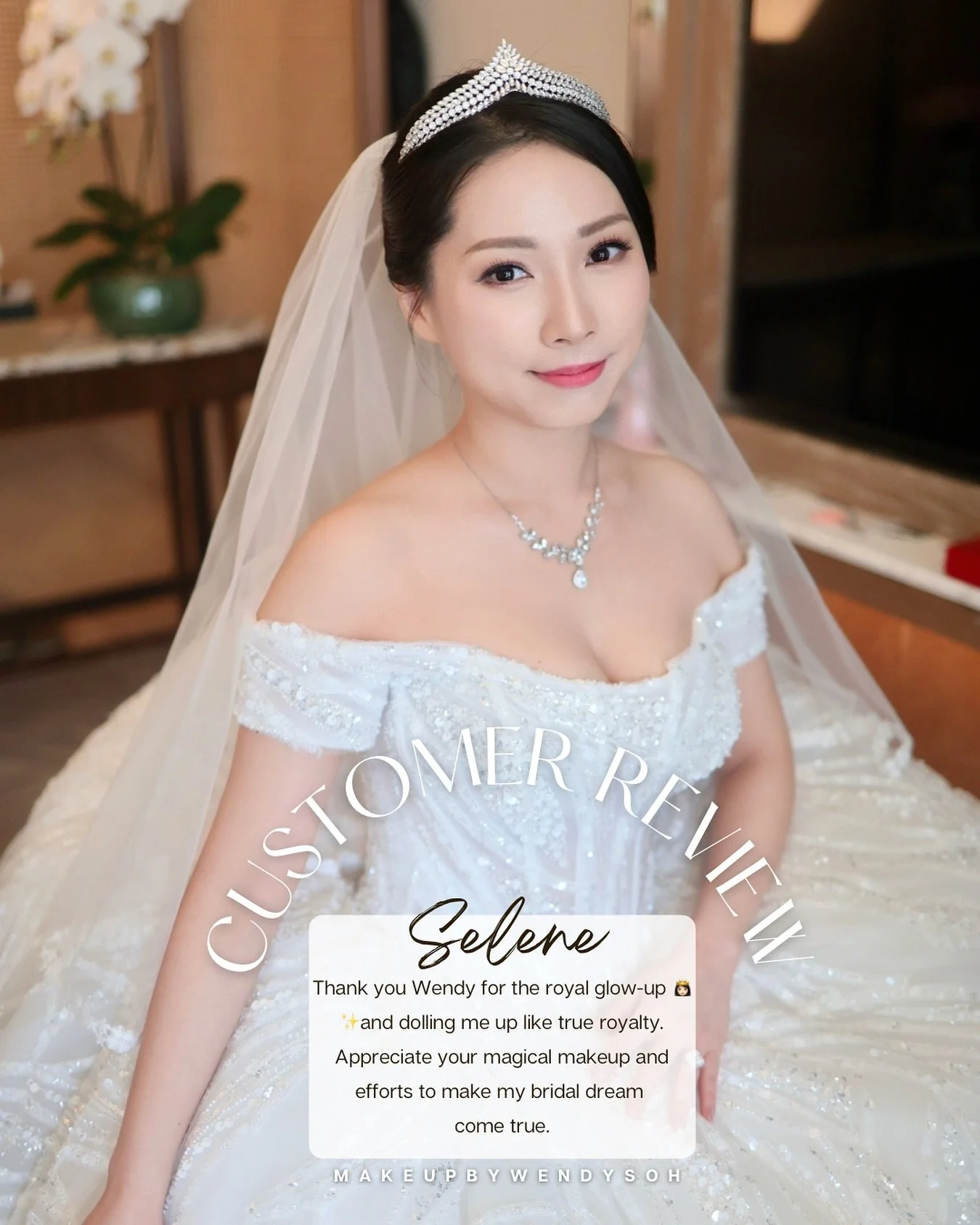 So Grateful &amp; Blessed to meet such a lovely &amp; beautiful bride like @selenelai! Thank you for entrusting me for your beautiful Wedding🫶🏻

💄📸 @makeupbywendys