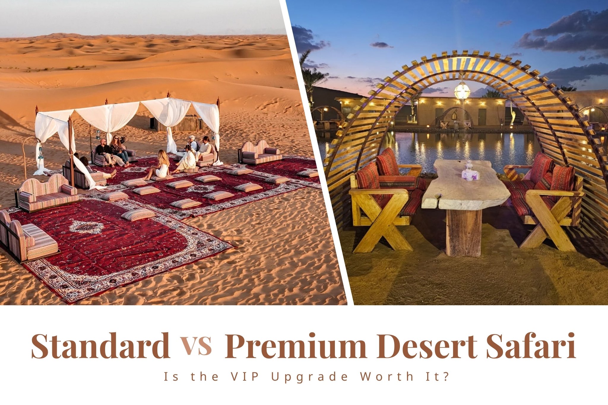 Standard vs Premium Dubai Desert Safari VIP comparison
