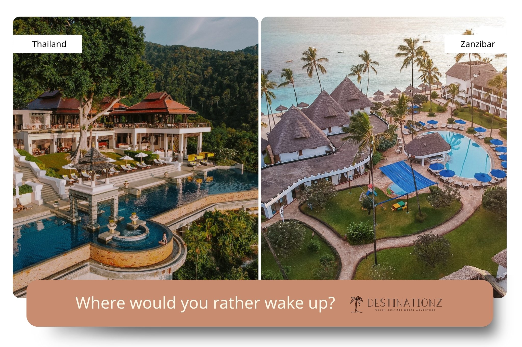 Comparison of luxury hotels in Zanzibar vs Thailand family resorts and boutique beach stays.