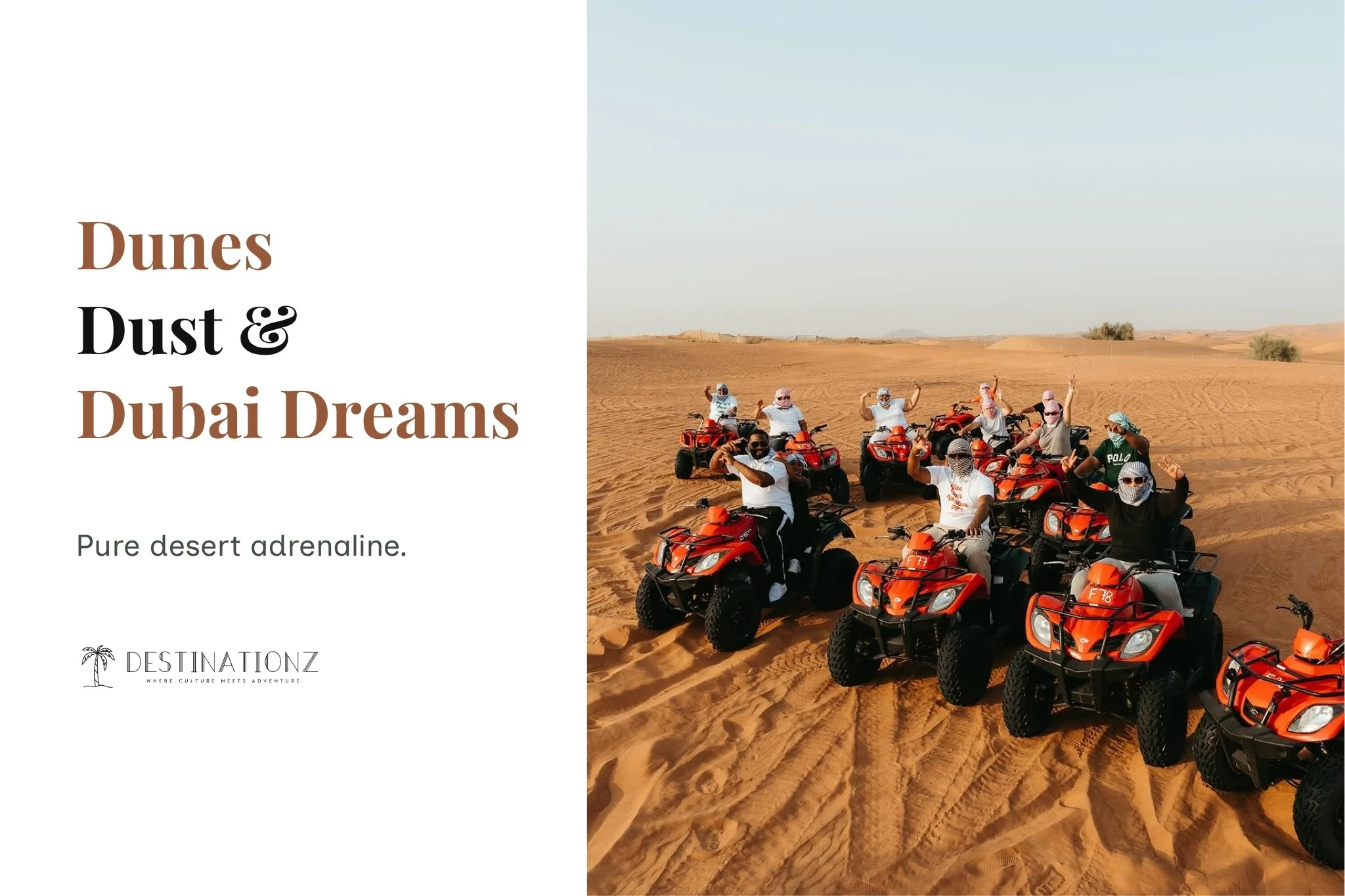 Quad biking Dubai desert sand dunes adventure