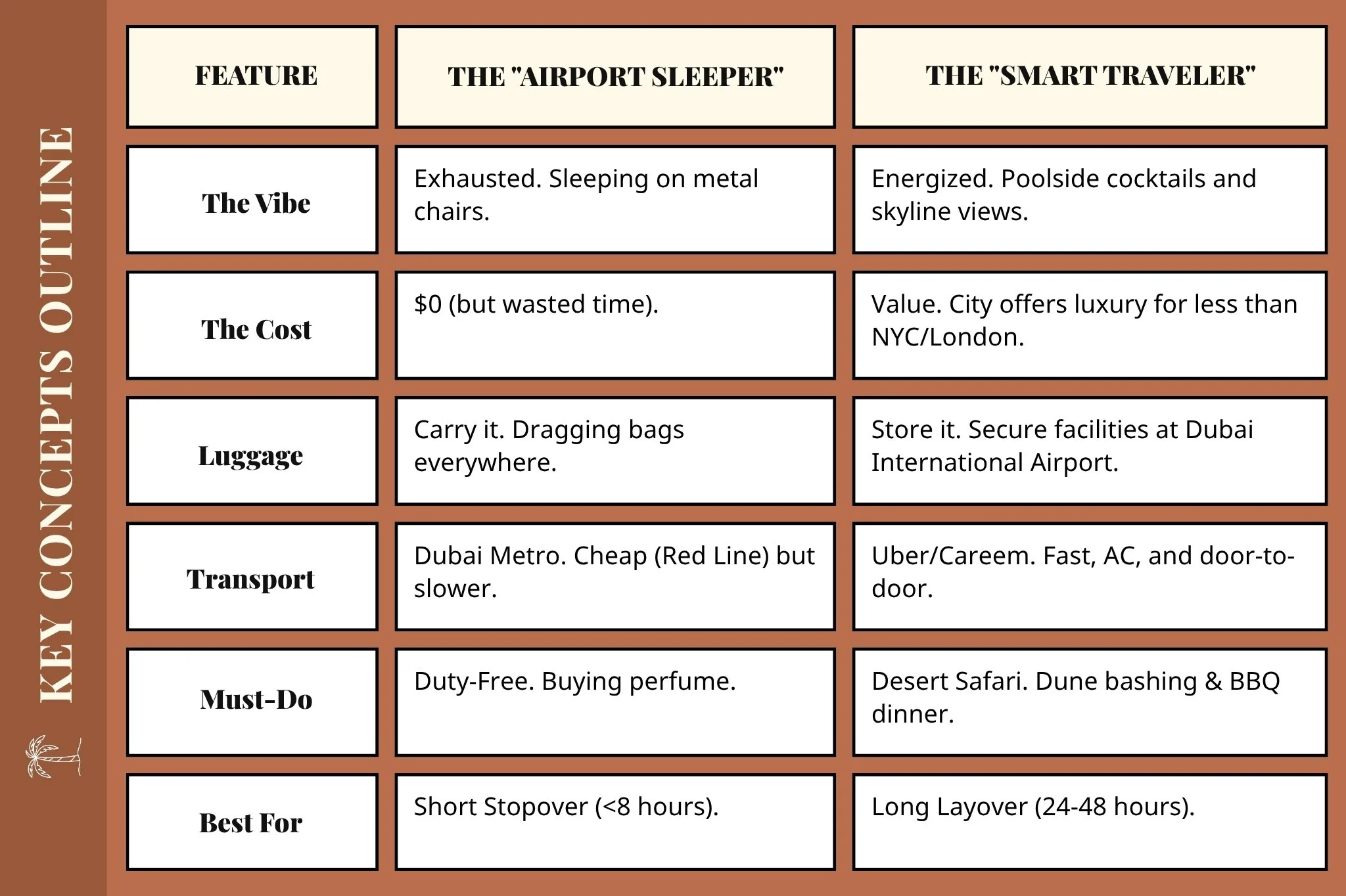 Dubai stopover cheat sheet with quick verdict tips for a luxury 48-hour layover.