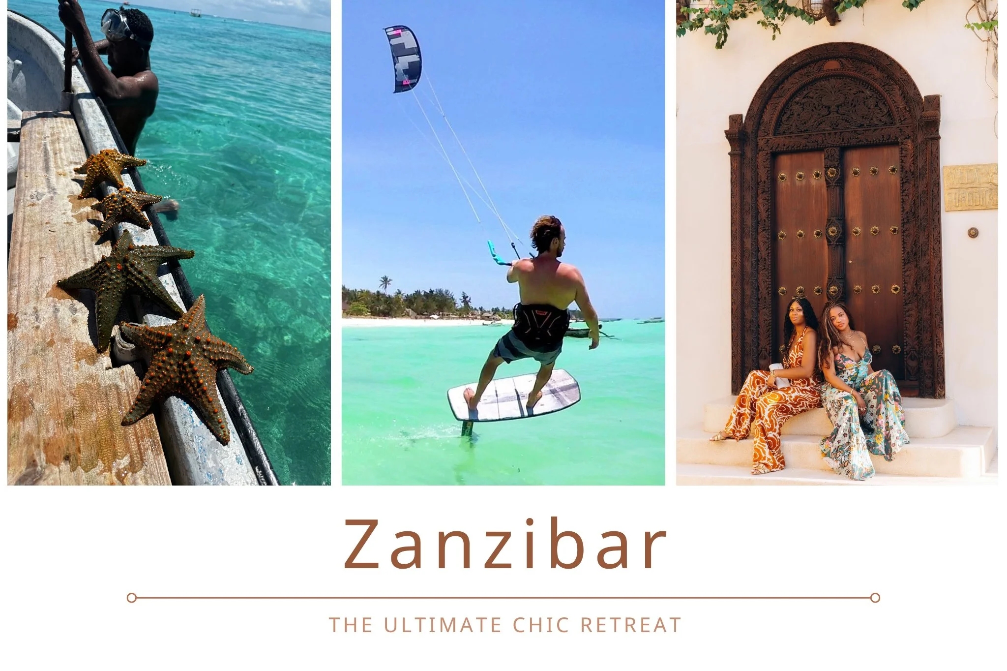 Zanzibar Blue Lagoon snorkeling, kitesurfing, and Stone Town UNESCO World Heritage site tour experiences.