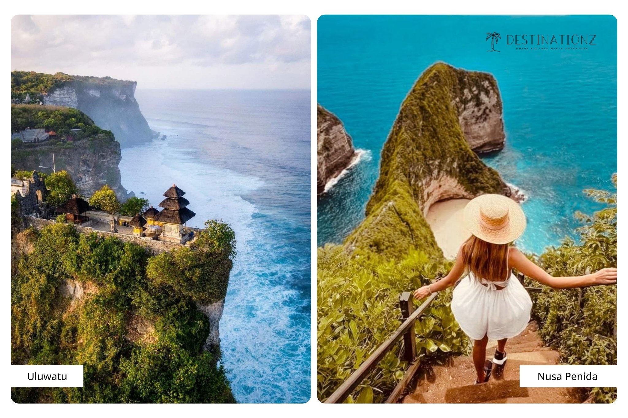 Uluwatu Temple cliffside and Nusa Penida day trip, Bali travel.