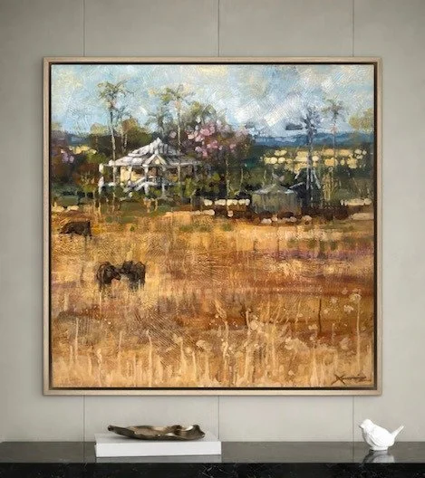 Painting of a rural Australian landscape