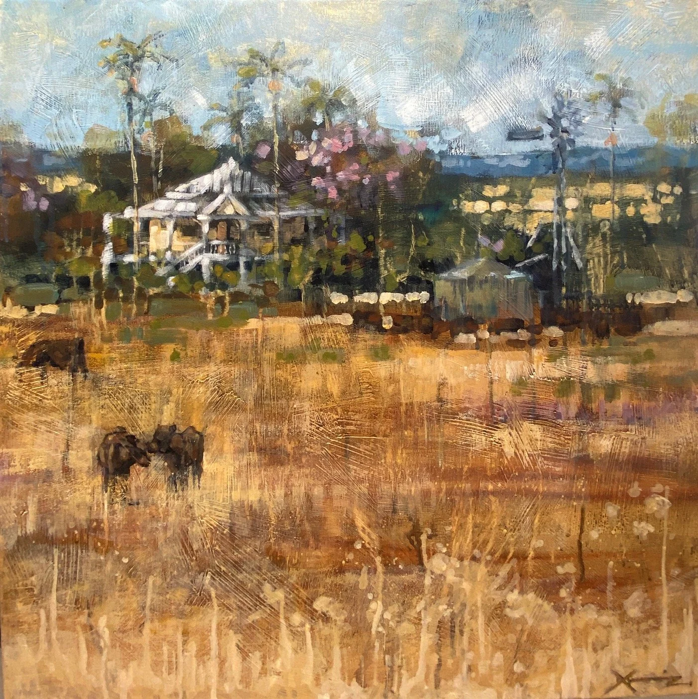 Australian rural landscape with windmill