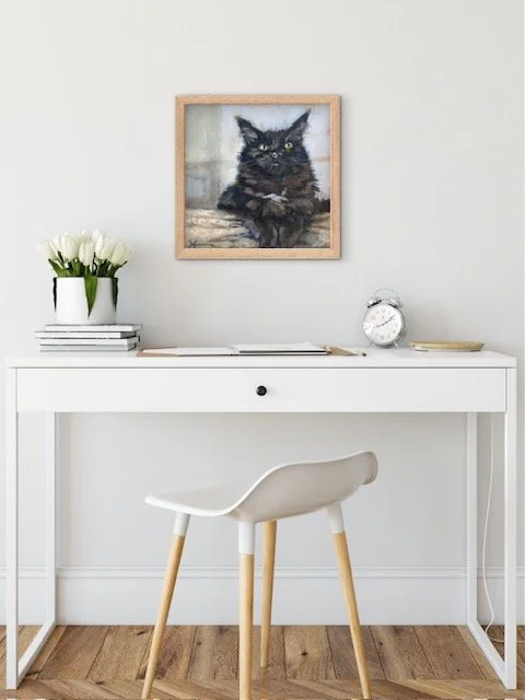 painting of ragdoll cat on the wall