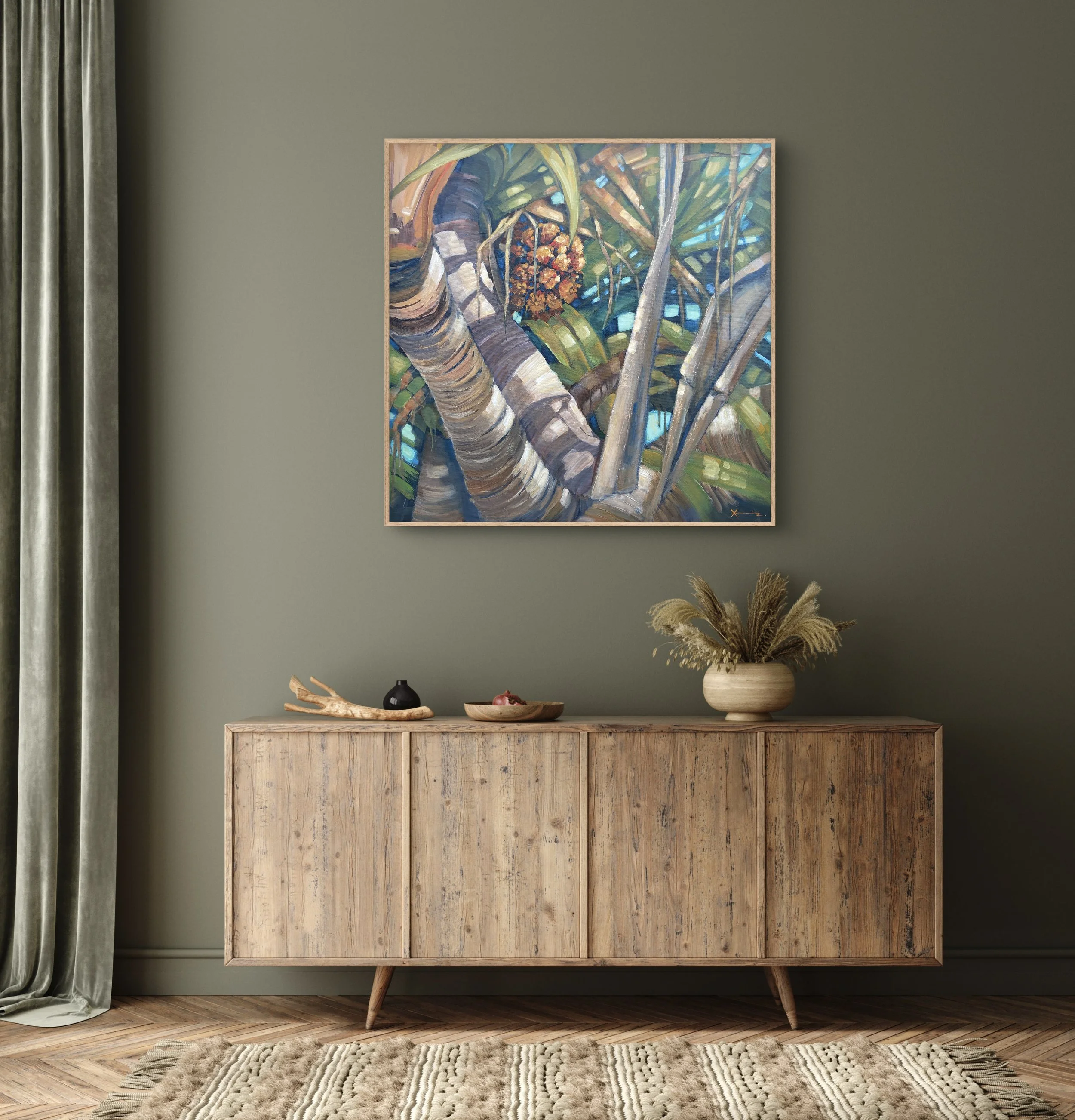 vibrant pandanus fruit painting