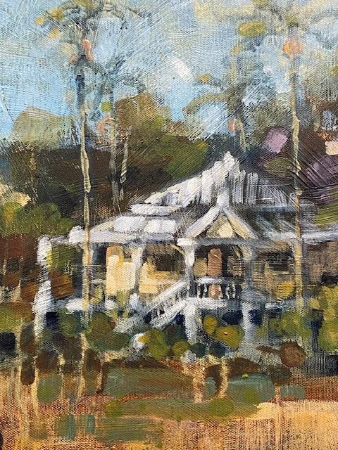 Painting detail of a Queenslander home