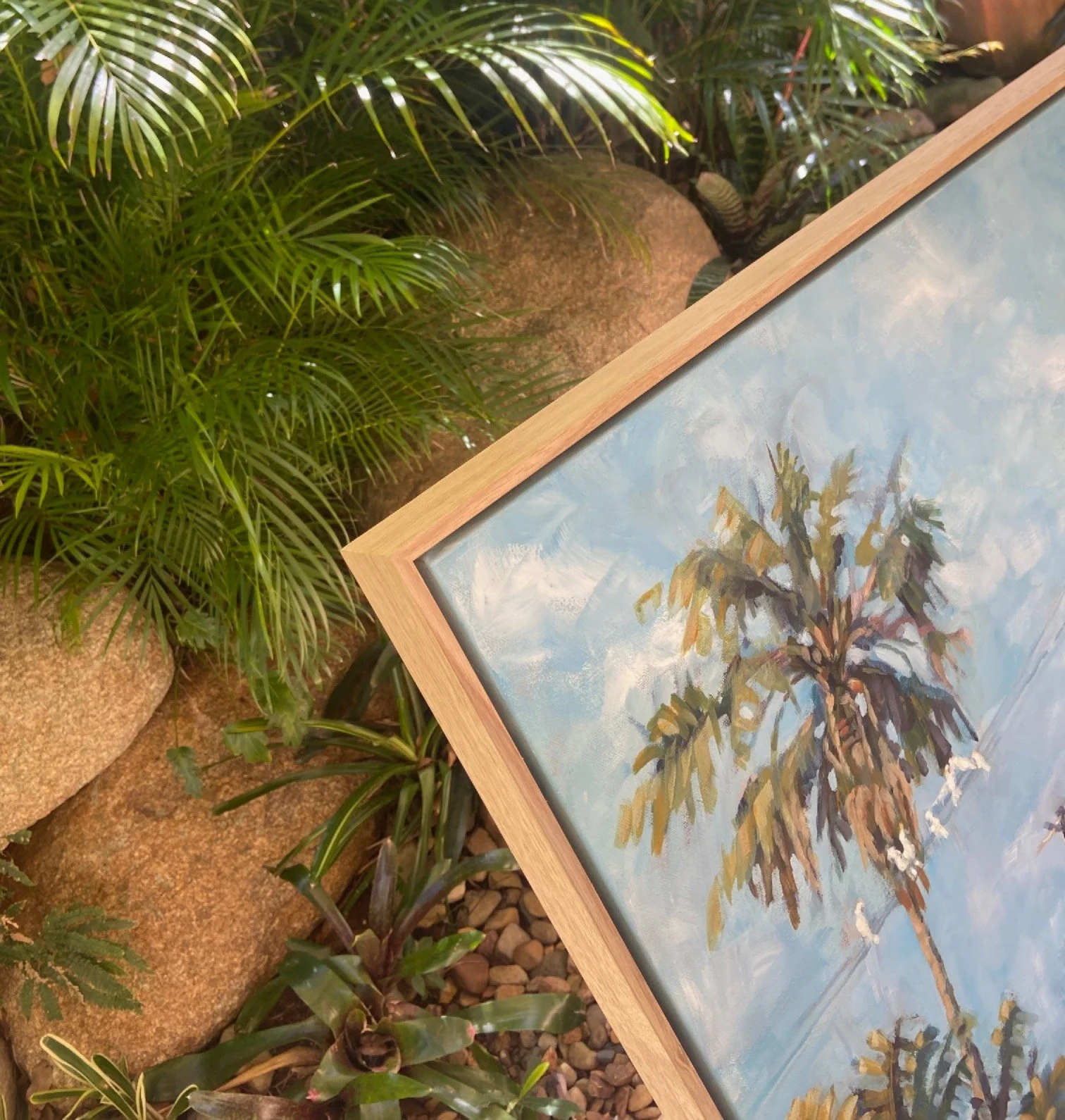 Picture of the framed corner of the painting.JPG