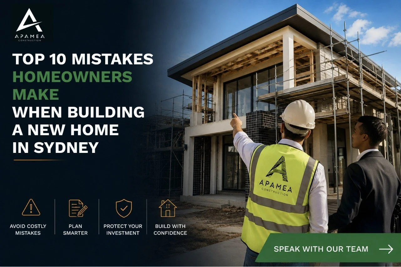 Top 10 Mistakes Homeowners Make When Building a New Home in Sydney