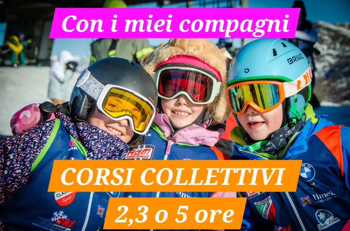 🏂 CORSI COLLETTIVI 🎿
Rappresentano la naturale progressione tecnica una volta "rotto il ghiaccio" con gli impianti di risalita e con la gestione dell'equilibrio e della velocitá a tu per tu con il maestro privato.
Benefici 🗝 chia