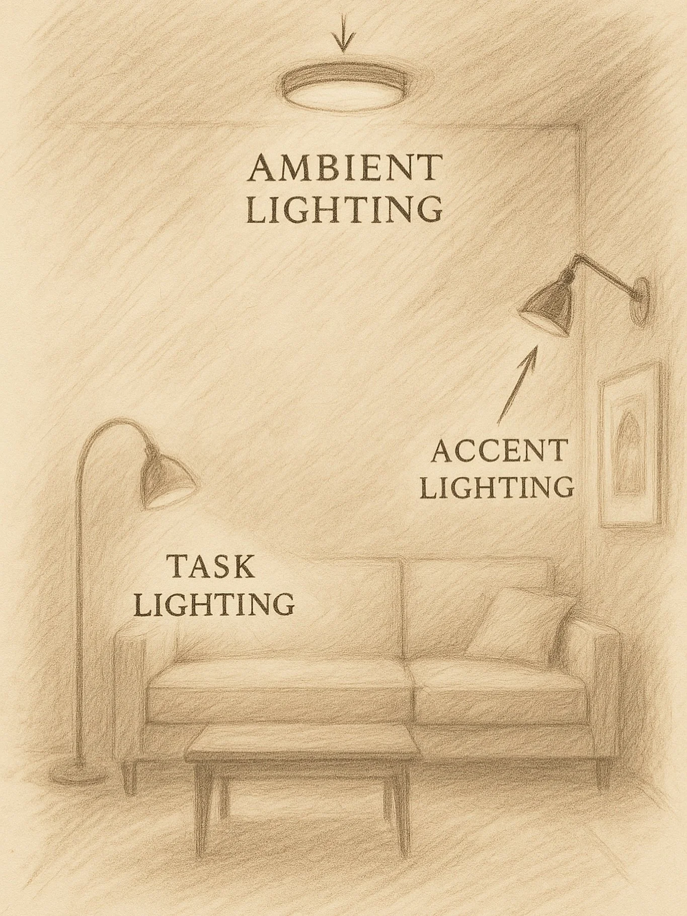 Lighting is one of the most overlooked &mdash; yet transformative &mdash; parts of a renovation.

We guide our clients through creating layers of light that balance both function and atmosphere:

💡 Ambient &rarr; sets the overall tone of the room
📚