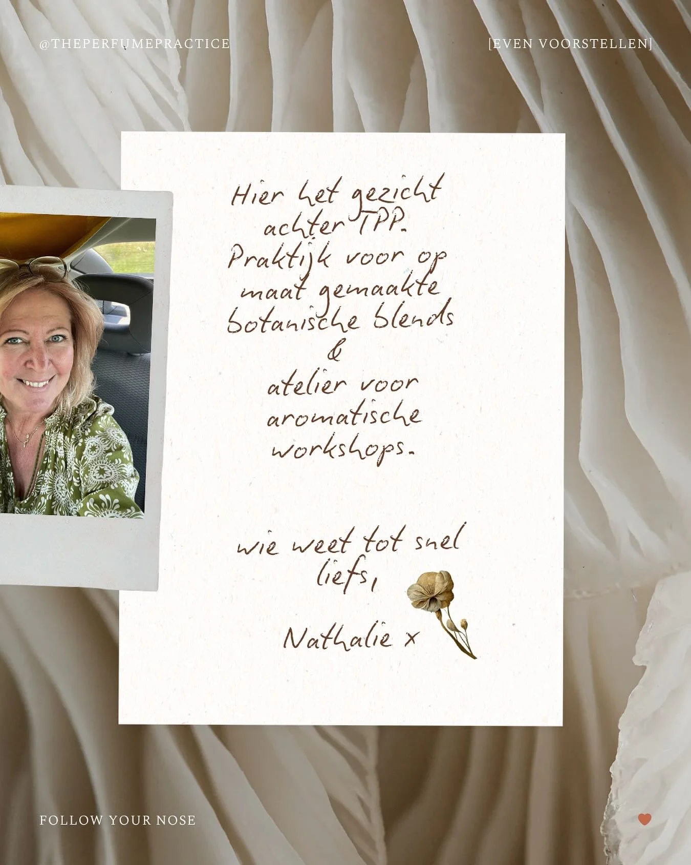 Dit is de plek waar ik mijn passie met de rest van de wereld deel. Dat is natuurlijk best een beetje spannend maar maakt het niet minder leuk. Je bevind je hier omdat je waarschijnlijk net zoals ik interesse en liefde hebt voor: 

🤎 Botanische parfu