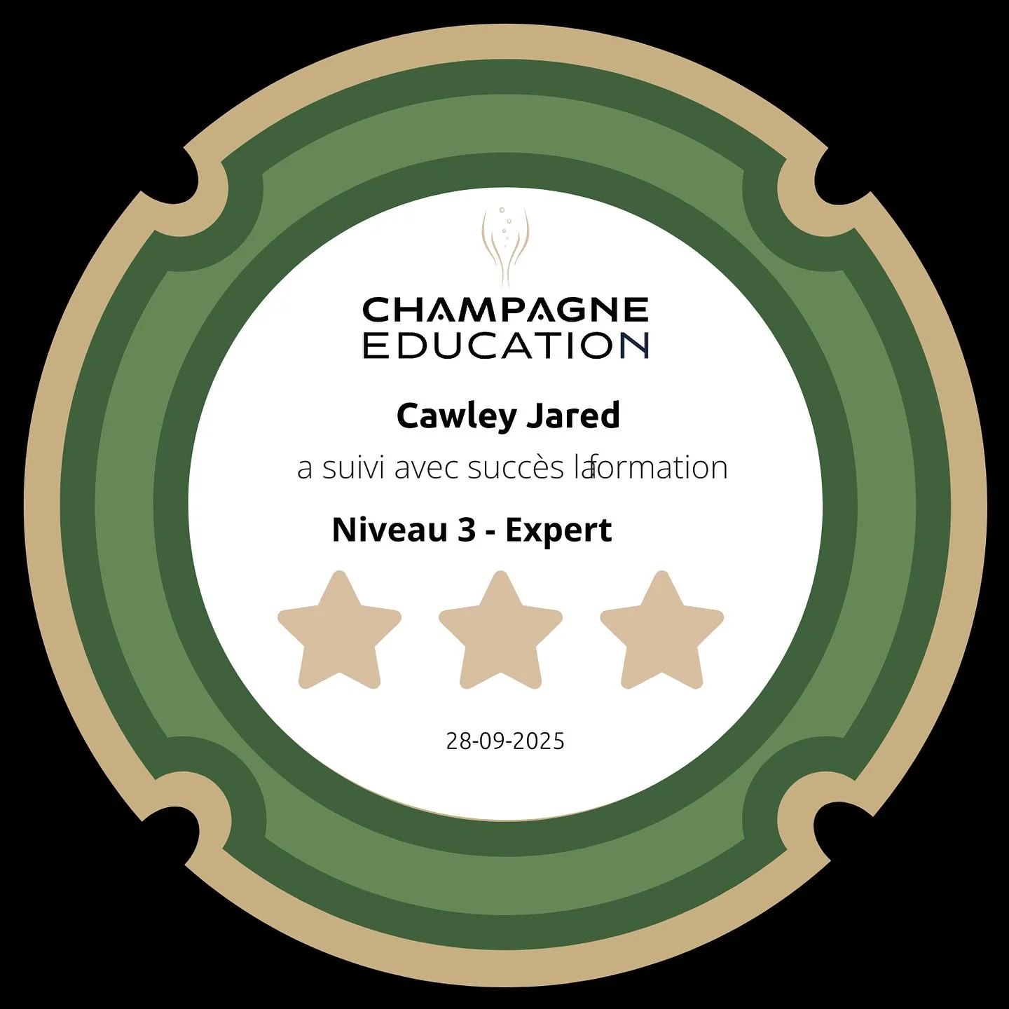Very happy to have achieved the level 3 certification โญ๏ธ Champagne Expert โญ๏ธ by the @champagne_officiel @champagne_education