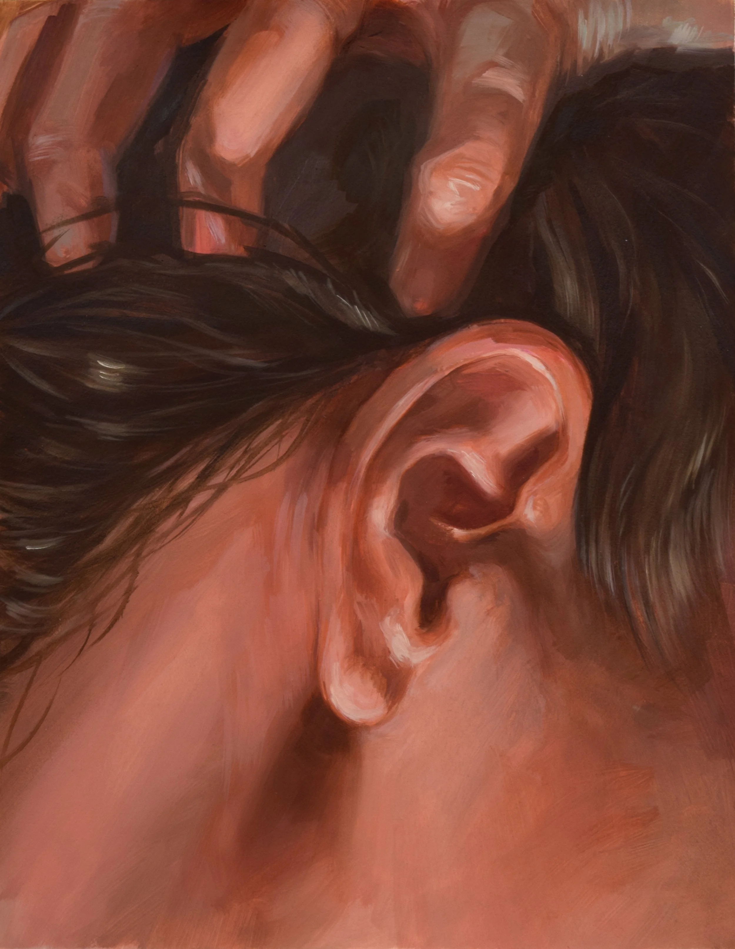 III from series Vertigo, oil on paper mounted on cradled board, 13 x 10.25", 2025