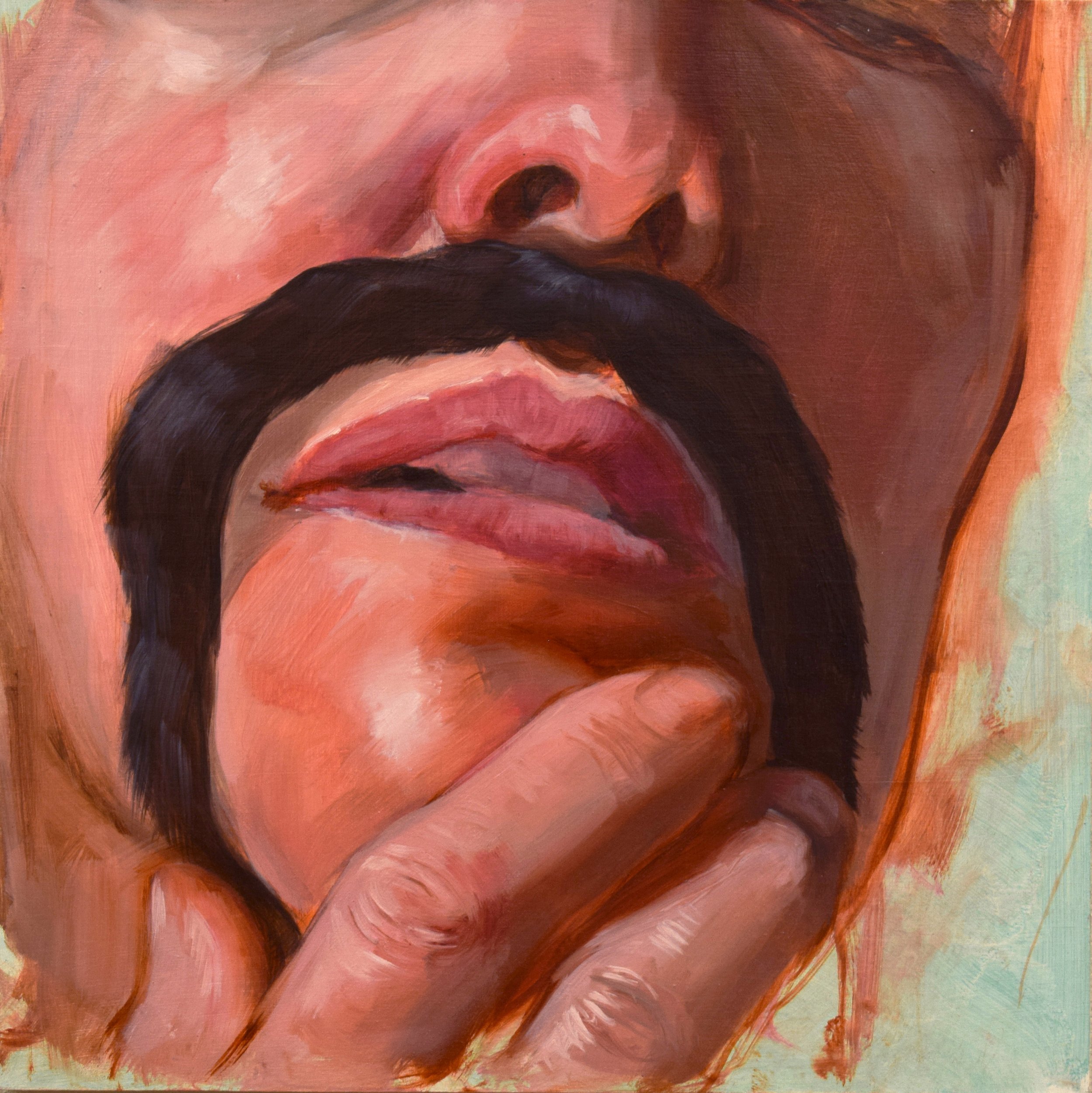 IV from series Devour, oil on board, 10 x 10", 2025