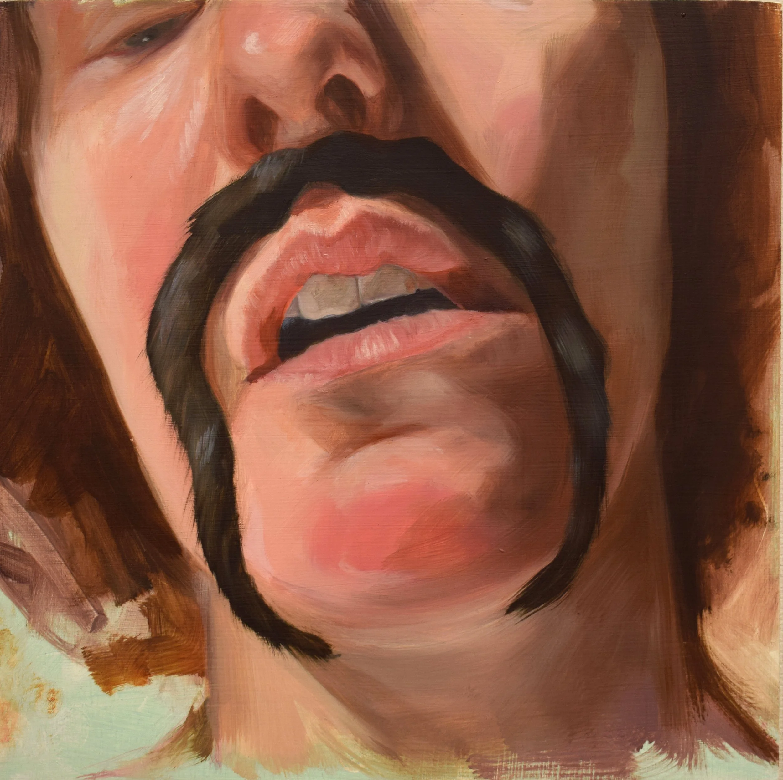 II from series Devour, oil on board, 10 x 10", 2025