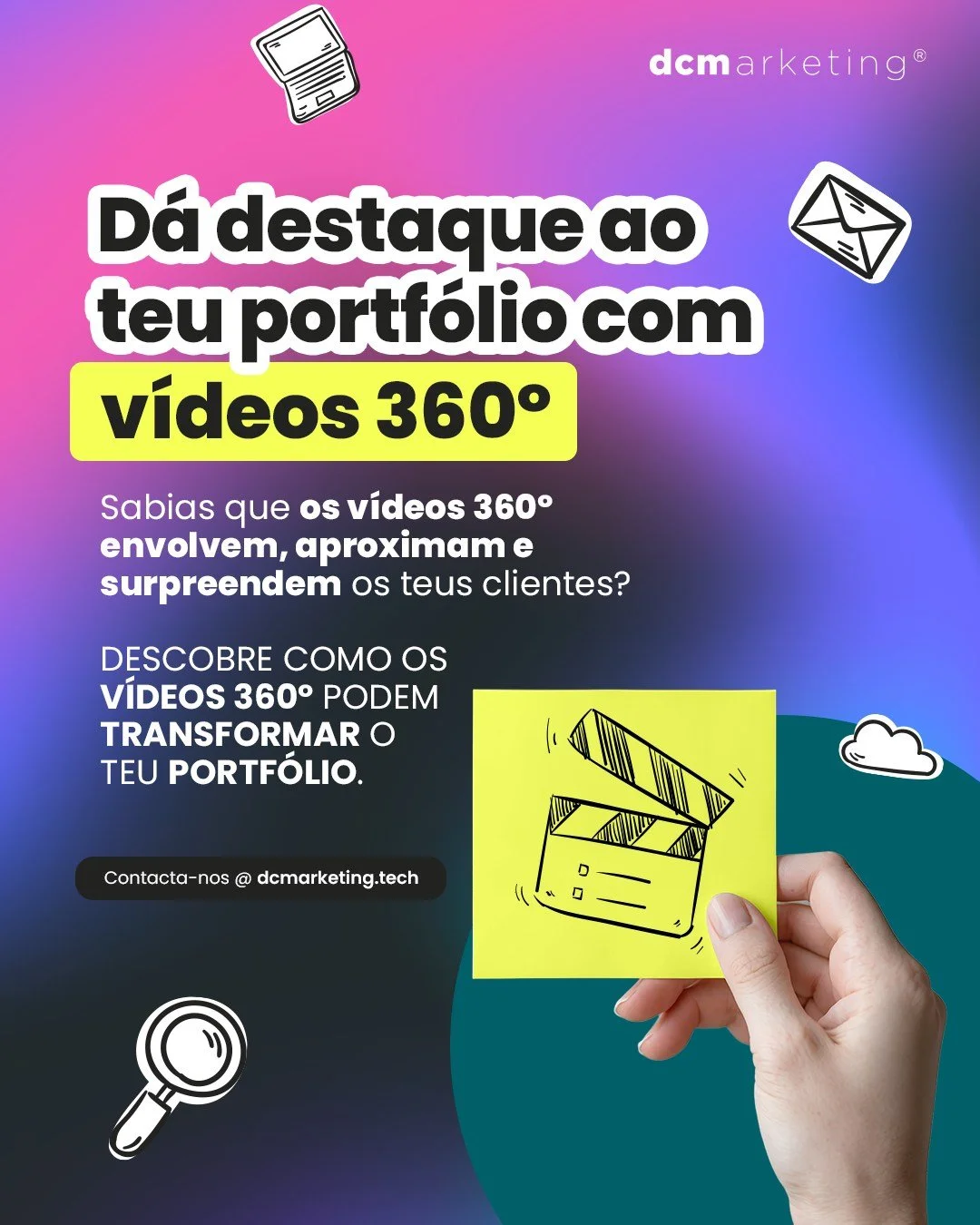 🎥 V&iacute;deos 360&ordm;: d&aacute; destaque ao teu portf&oacute;lio
Hoje j&aacute; n&atilde;o basta mostrar - &eacute; preciso envolver e surpreender.

Com os v&iacute;deos 360&ordm; consegues:
✨ Colocar o cliente &ldquo;dentro&rdquo; do espa&cced
