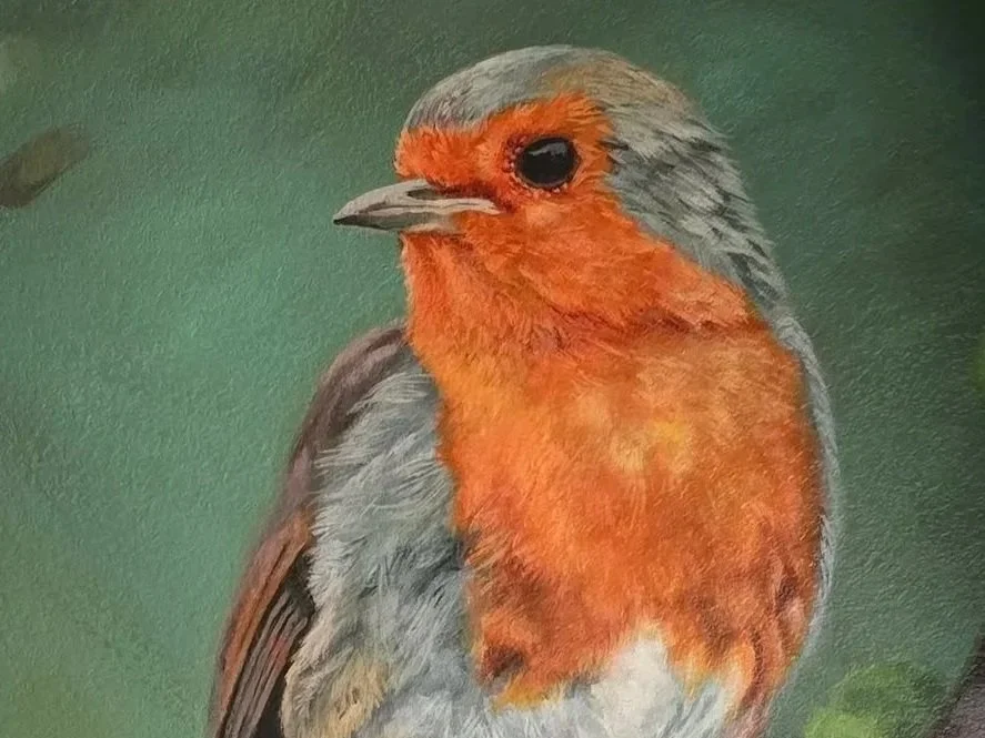 Robin in Blossoms - Westcliffe, CO
Interior wall mural of robing and flowers