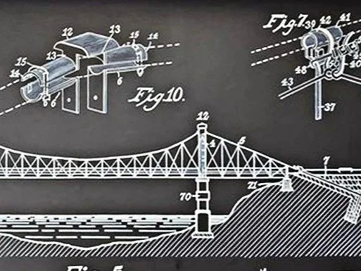 Suspension Bridge Patent Mural - Colorado City, CO