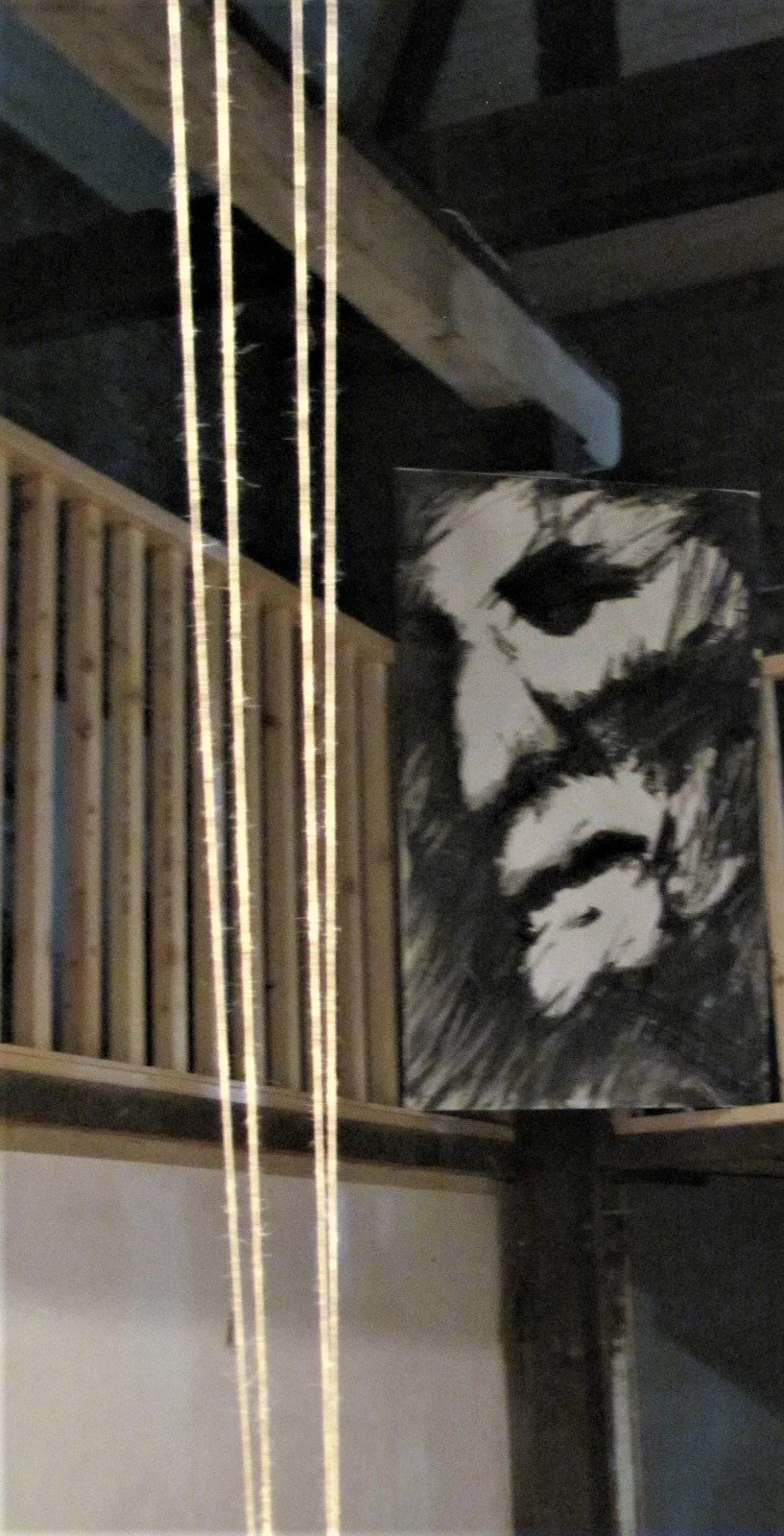 Strings Attached Installation 2017 -      
One of the charcoal drawings in position