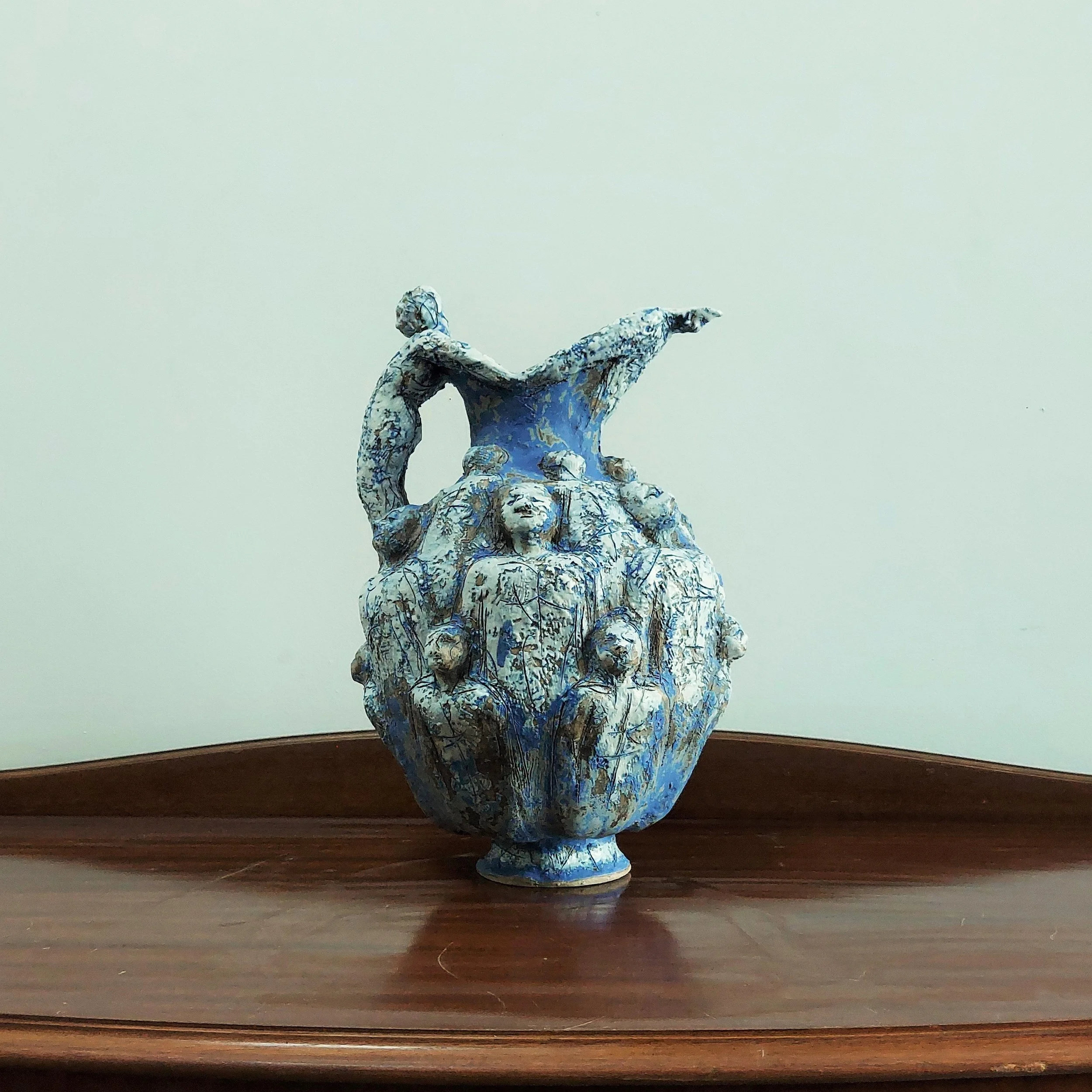 Ode to Jasper - Stoneware, porcelain slips, underglaze, cobalt glaze