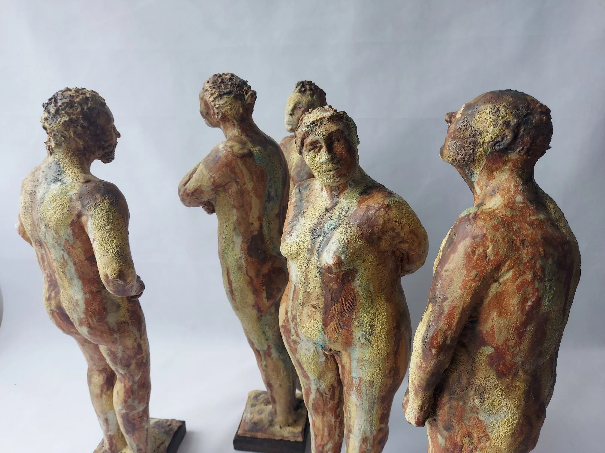 Conversations - 
Five stoneware figures. Now live in South Africa...