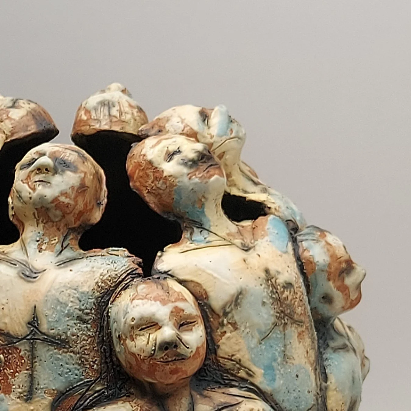 Queue Pot - Stoneware, coloured slips, iron oxide