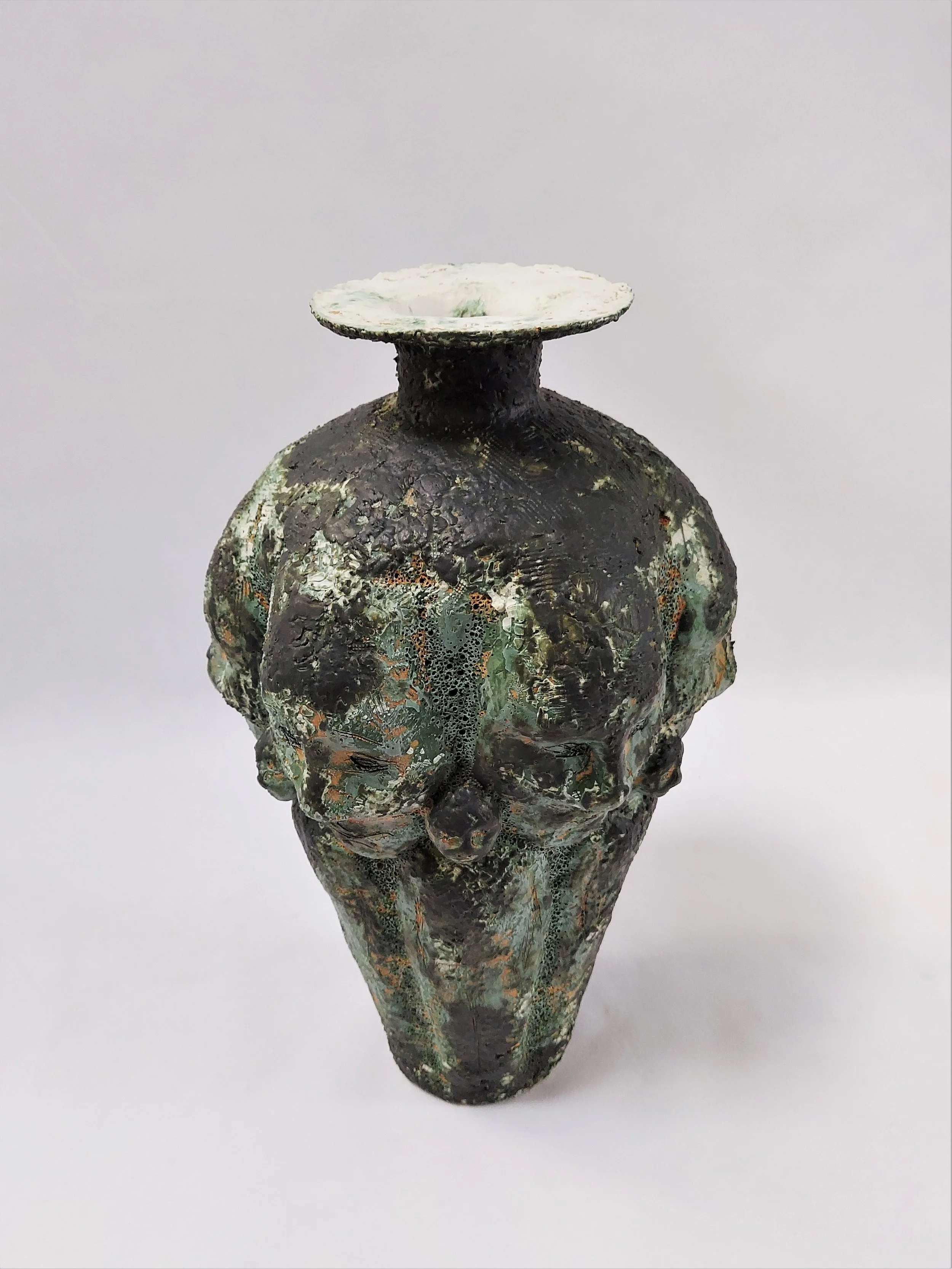 Face Vessel - Stoneware, porcelain slips, oxides