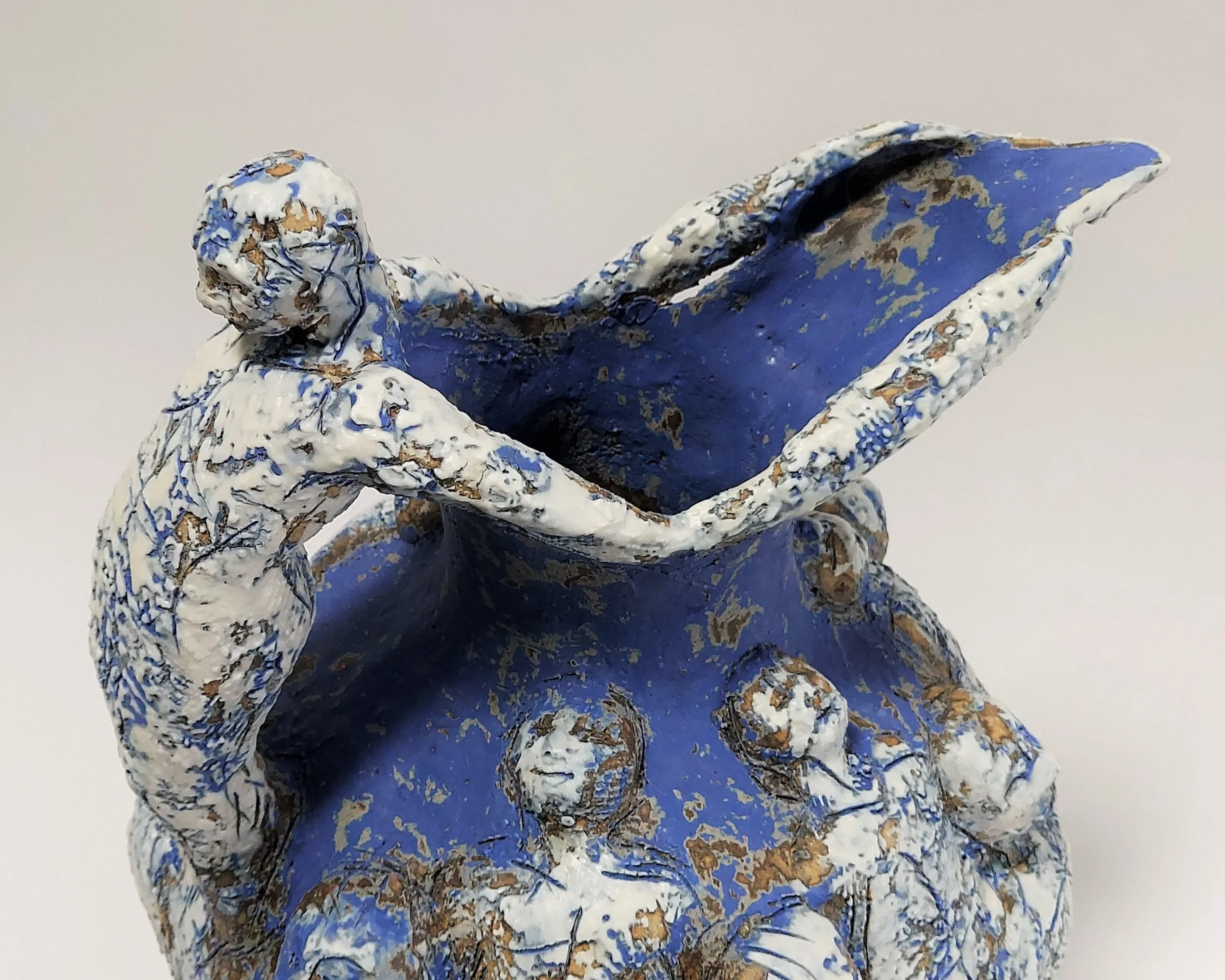 Ode to Jasper - Stoneware, porcelain slips, underglaze, cobalt glaze
