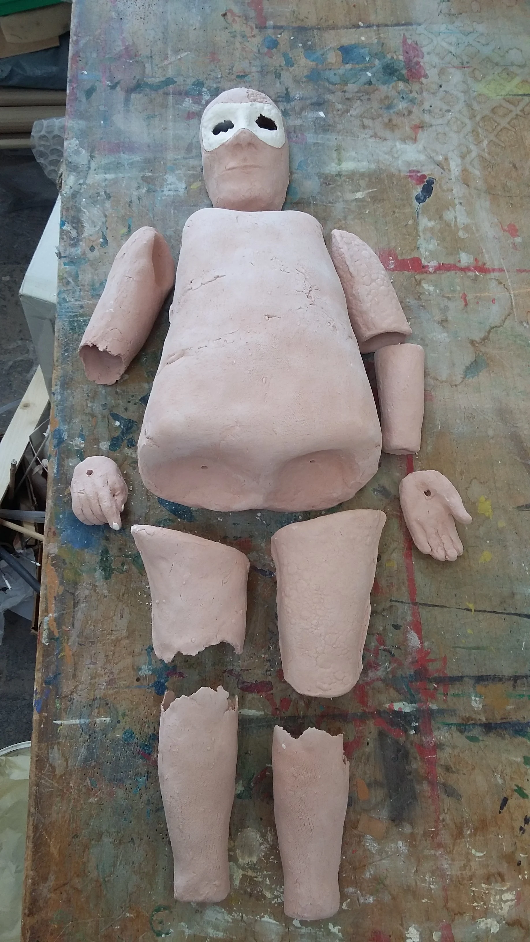 Strings Attached Installation 2017 -      
After the bisque firing.