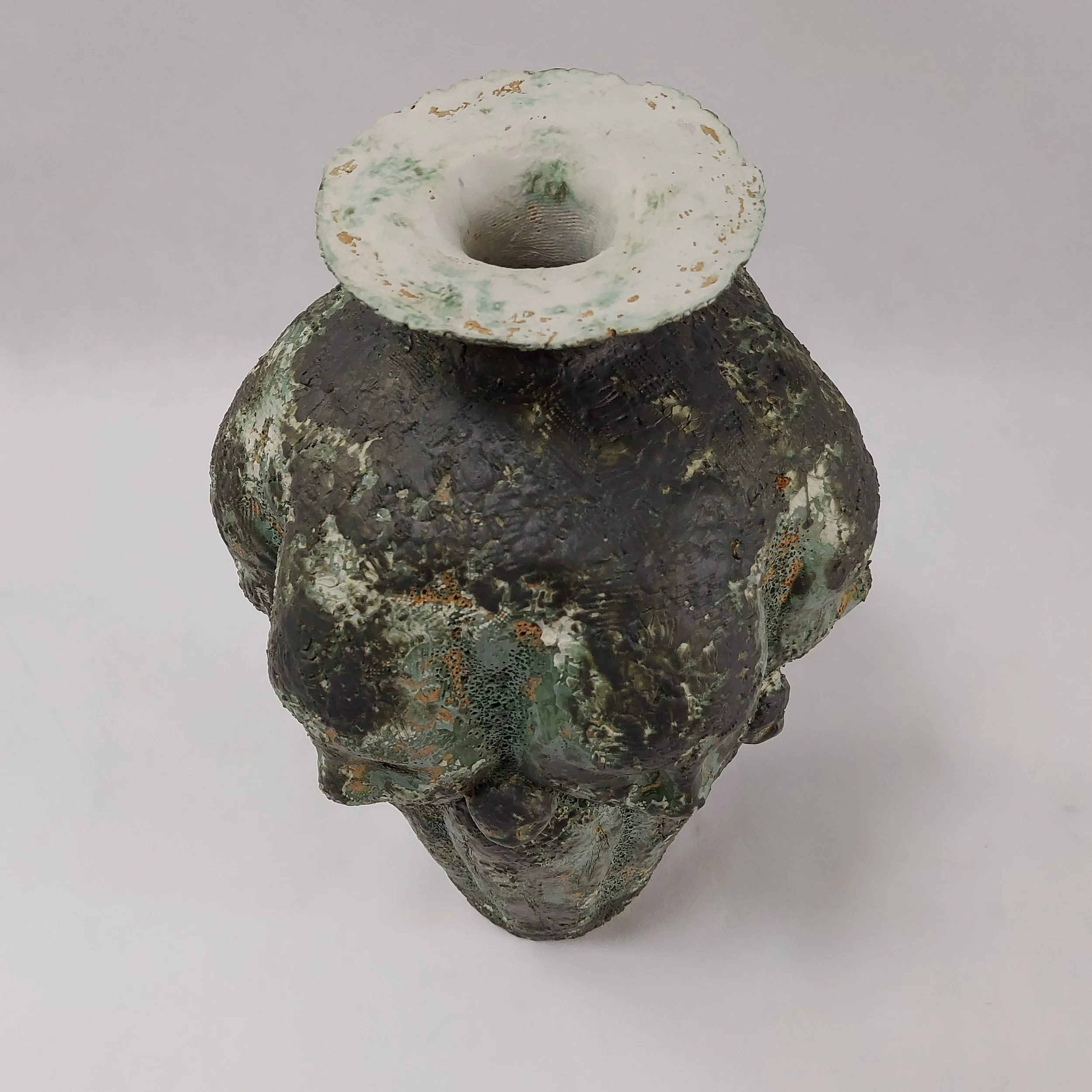 Face Vessel - Stoneware, porcelain slips, oxides