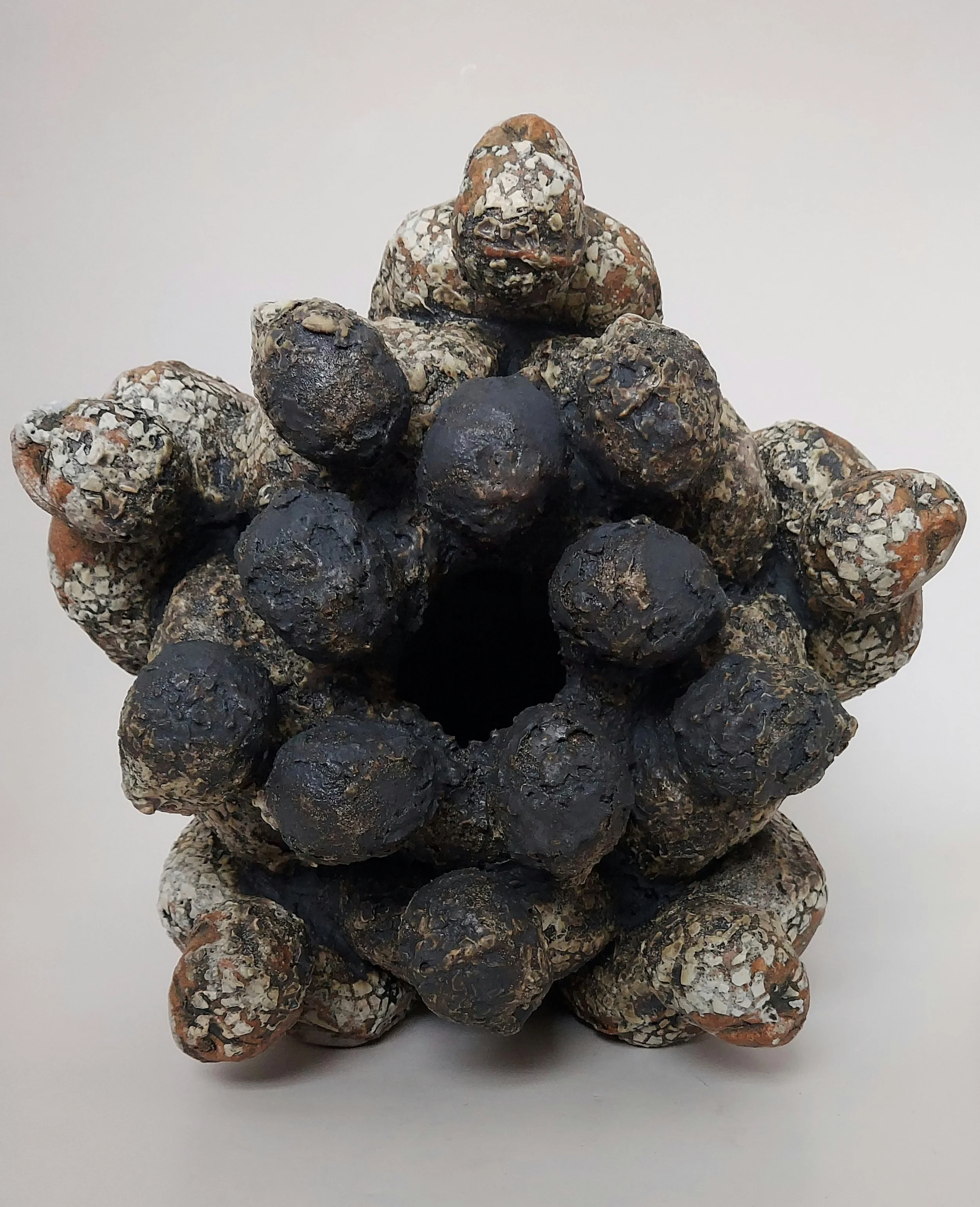 Queue Crowd Vessel - Stoneware, porcelain slip, oxides