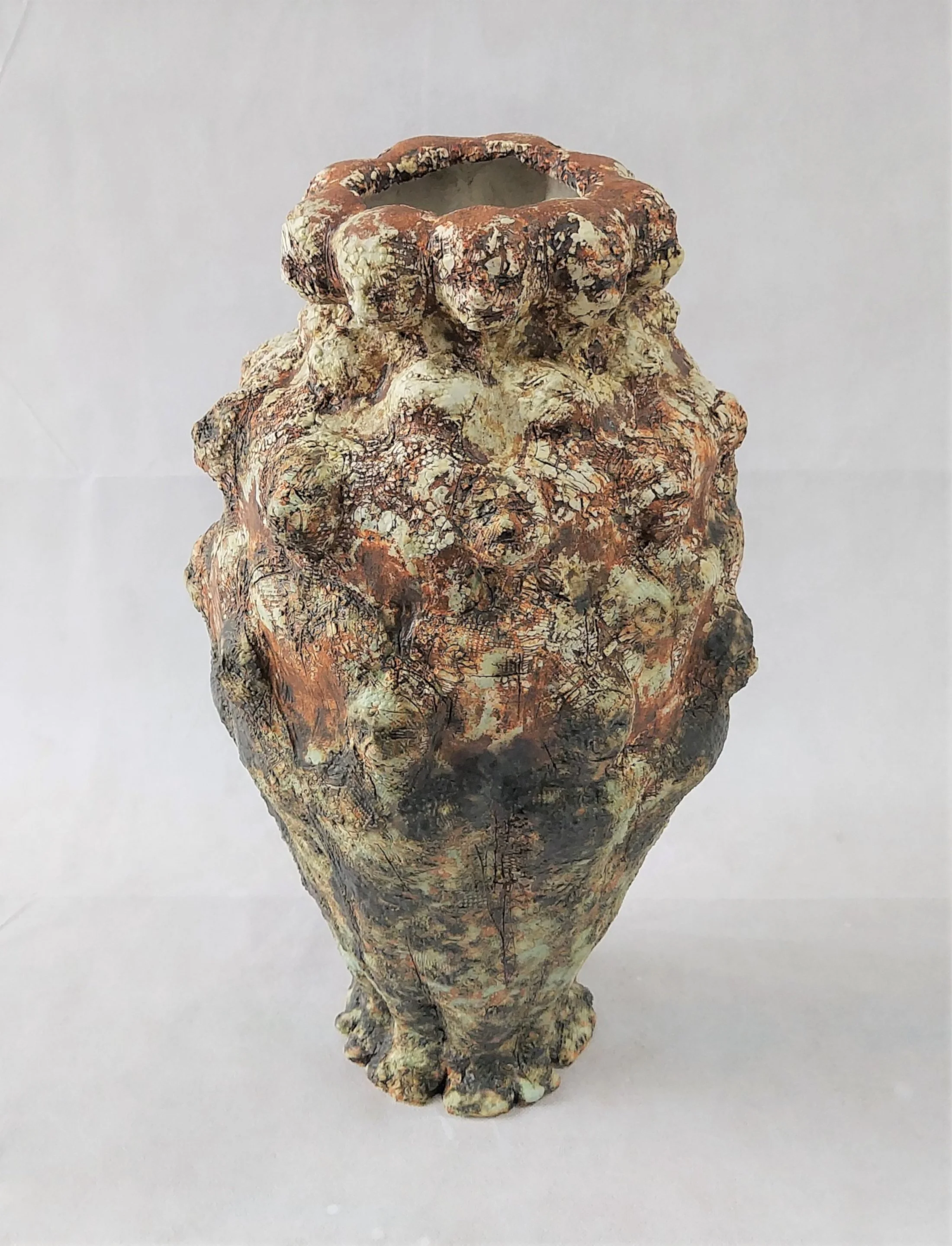 Queue Vessel - Stoneware, porcelain slips, oxides